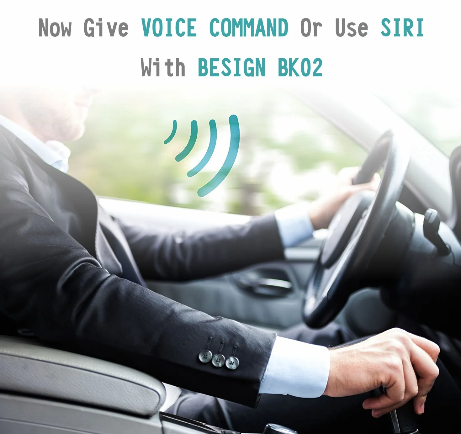 Besign BK06 Manos Libres Bluetooth para Coche, Altavoz Bluetooth Coche, Potente 2 X 2W, Soporta GPS y Música, Auto Encendido Apagado, Conectividad de Doble Enlace y Clip Visor