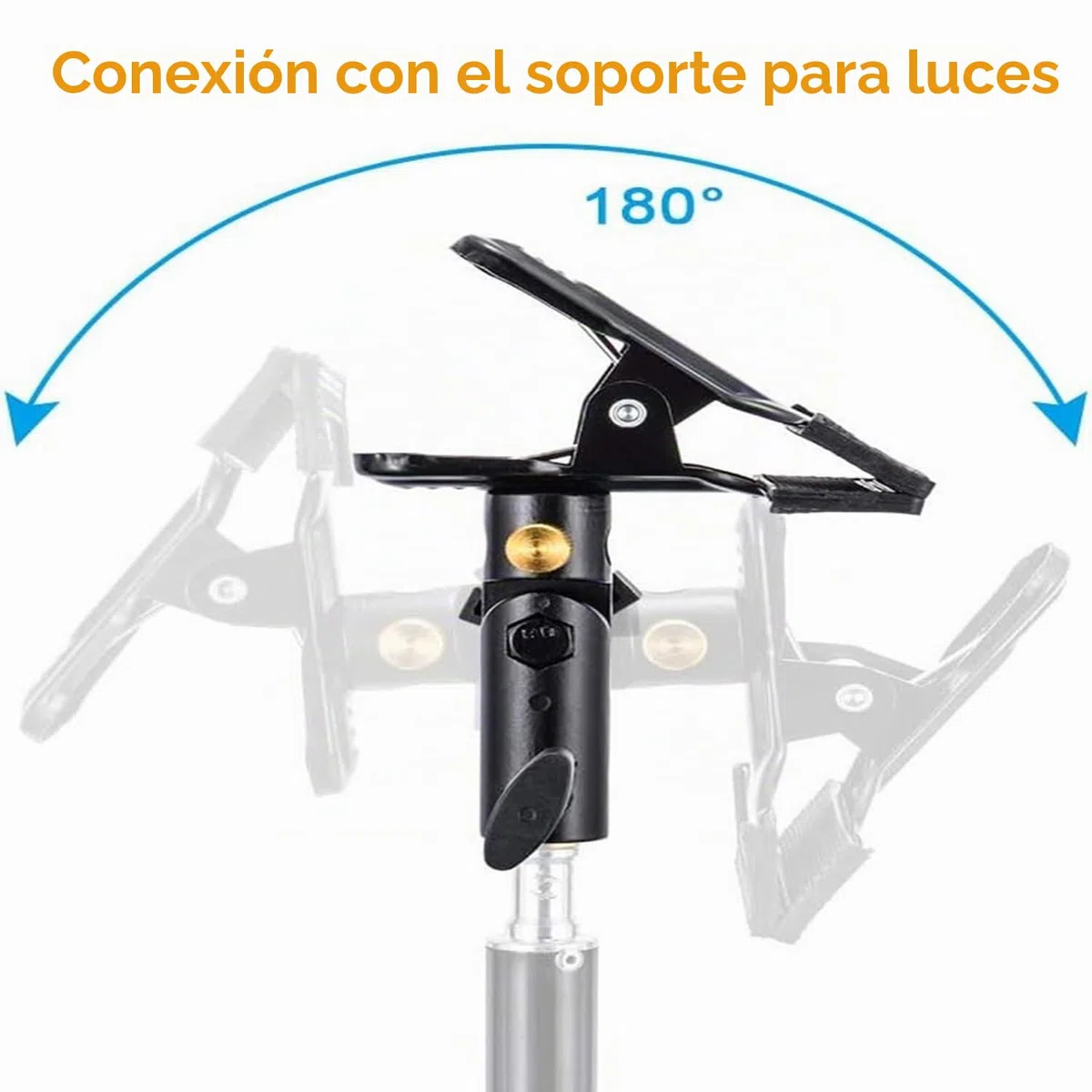 UTEBIT 2-Paquetes Soporte de Reflector Plegable para Estudio Fotográfico Soporte de Abrazadera de Metal con Tornillo Hembra de 1/4 "a 3/8" para Reflector Redondo, Fondo y Soporte de Luz