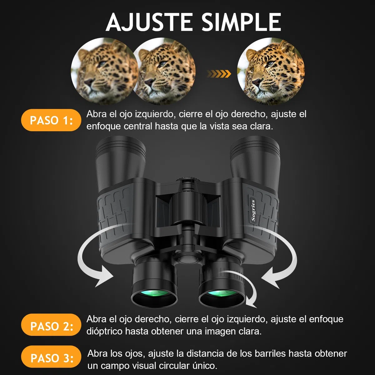 Prismáticos HD 10x50 para adultos, potentes, impermeables y compactos, para observación de aves, caza, viajes, visión con poca luz, agarre antideslizante, aspecto duradero