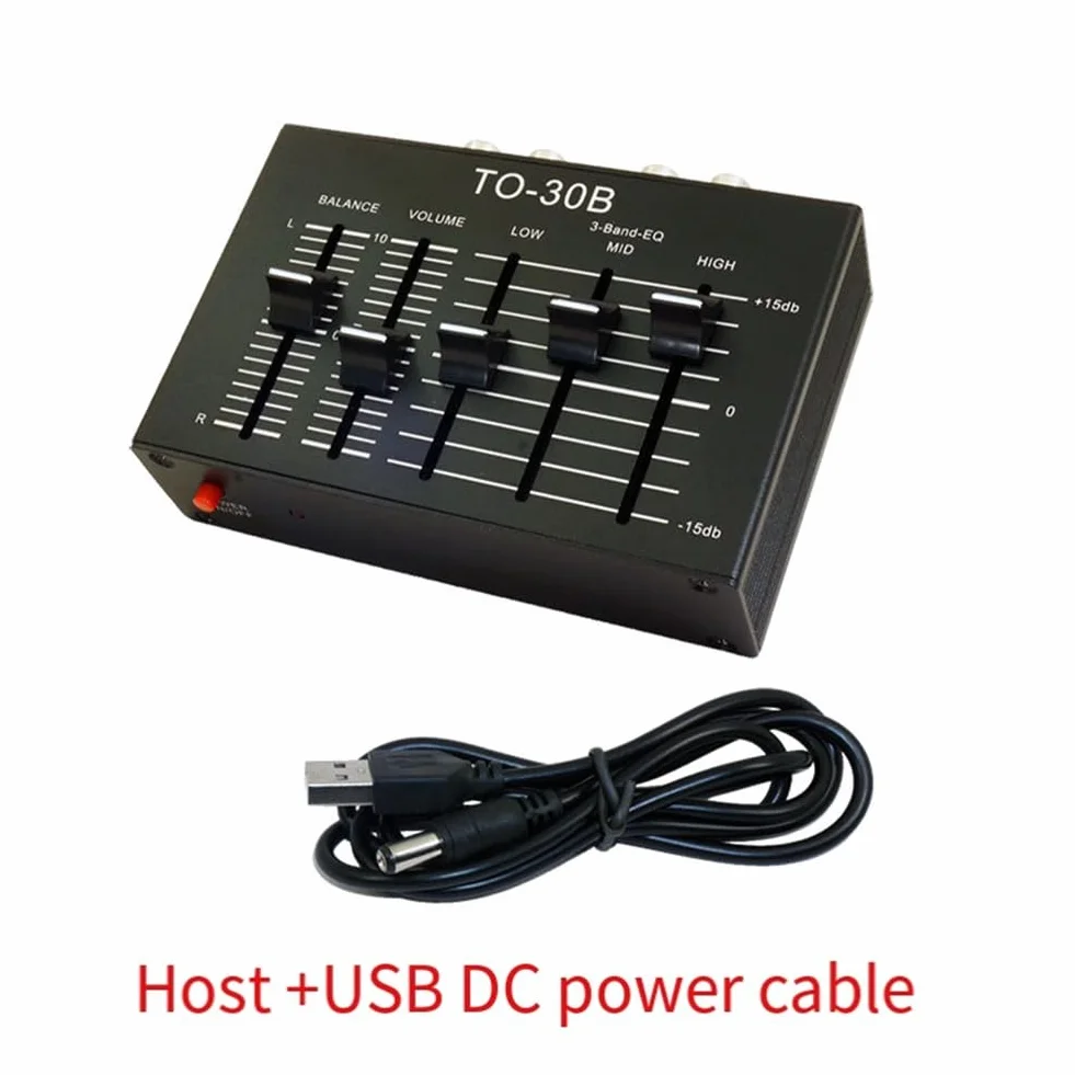 Osmond Preamplificador Balanceado de Audio Estéreo DC5V To-30B, Control de Volumen de Balance de Audio, Bandas, Alto, Medio y Bajo