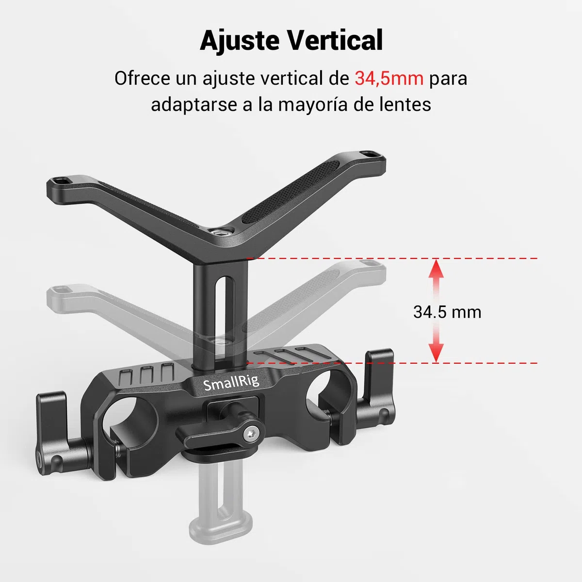(Nueva VERSIÓN) SMALLRIG LWS 15mm Lens Support Soporte Lente Compatible con Lente de 50mm a 140mm de Diámetro para Lente Larga - BSL2680