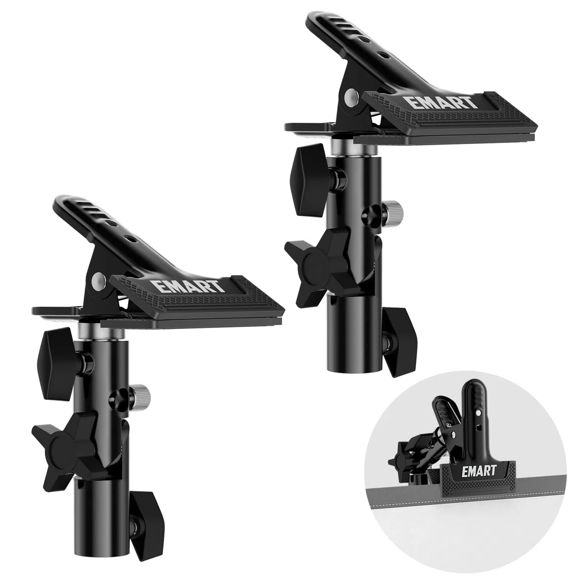 EMART 2 Pinzas de Soporte de Metal Resistente para Reflector de Estudio Fotográfico, Flags y Fondos de Metacrilato