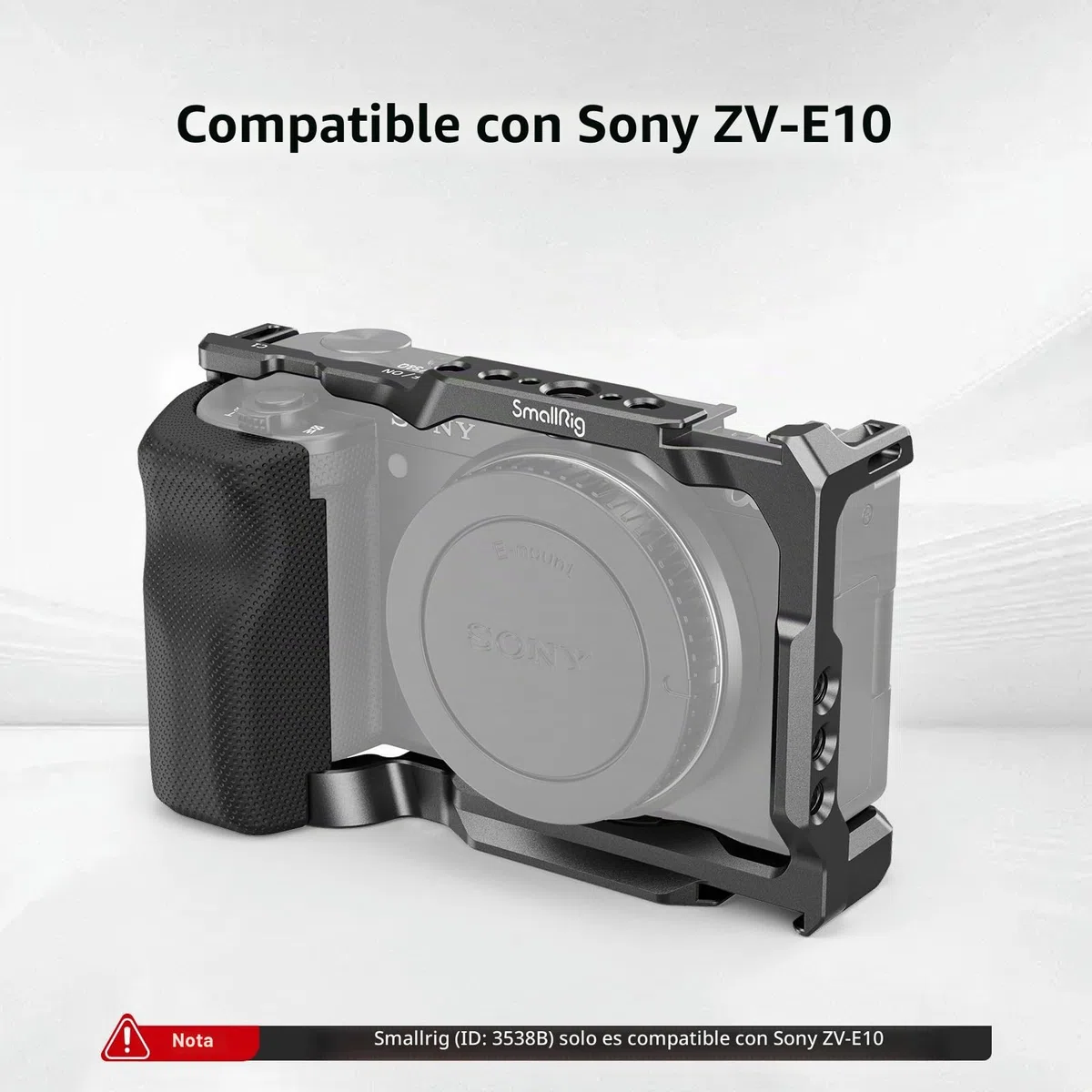 SMALLRIG ZV E10 Cage con Agarre de Silicona Extraíble y Placa de Liberación Rápida Incorporada para Sony ZV-E10-3538B