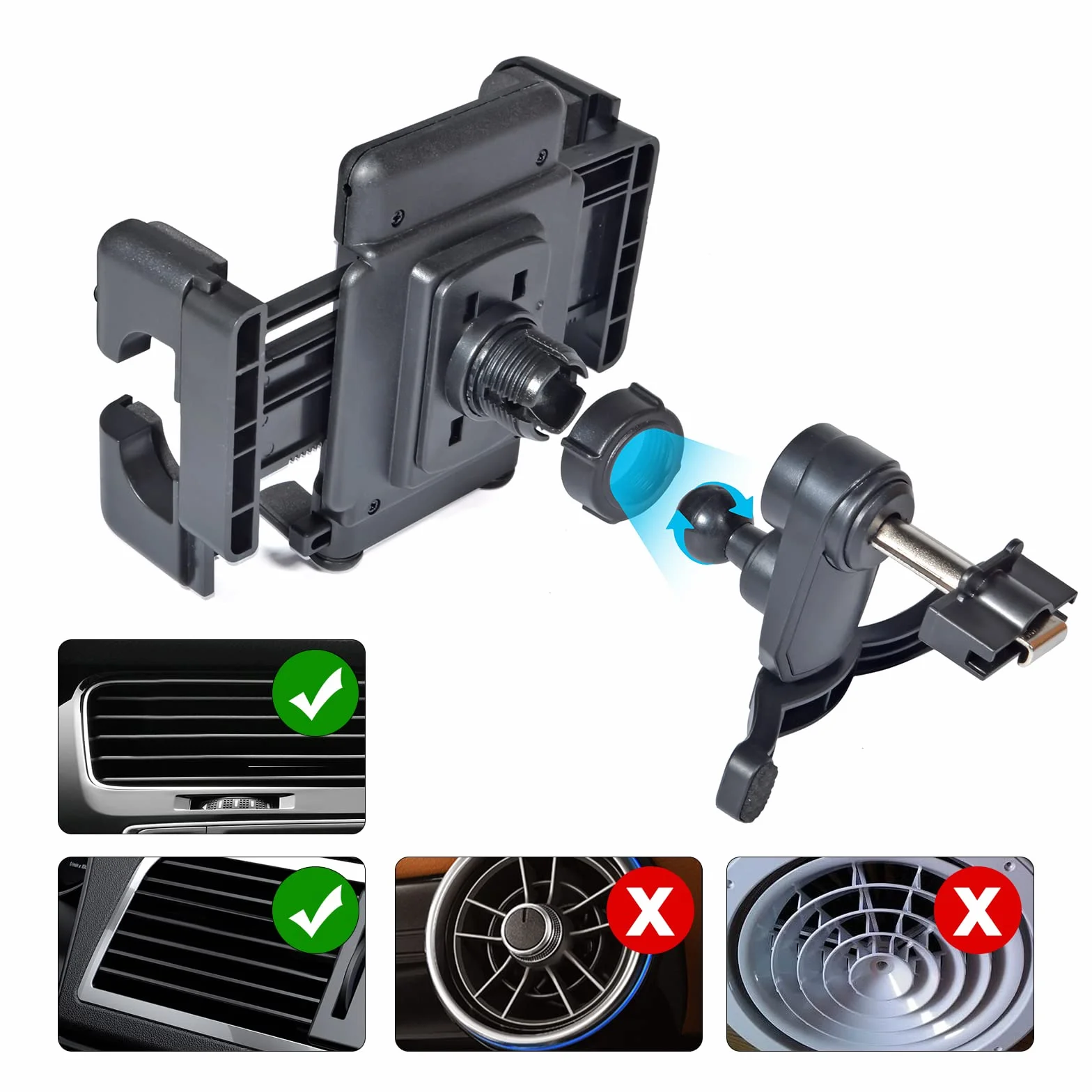 HYS Soporte de ventilación de Aire del vehículo del Coche Soporte de Soporte Compatible para BAOFENG Motorola YAESU ICOM WOUXUN Walkie Talkie de Mano