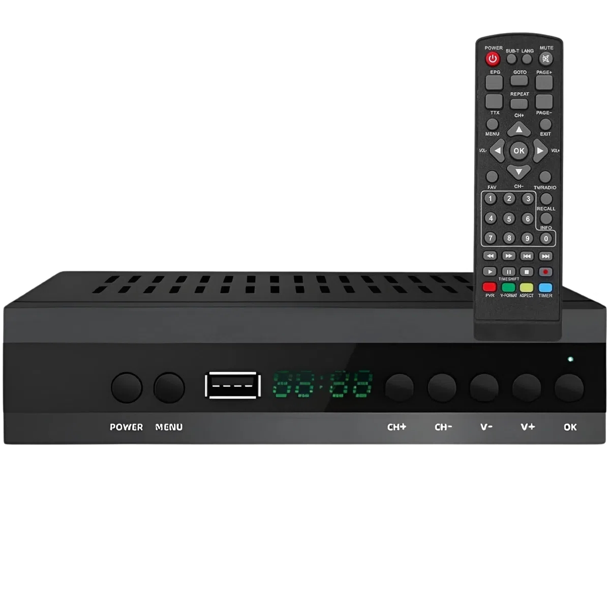 Decodificador TDT HD HDMI Euroconector DVB-T2 H.265 HEVC Para TV Antigua Con Sintonizador Integrado y Reproductor USB