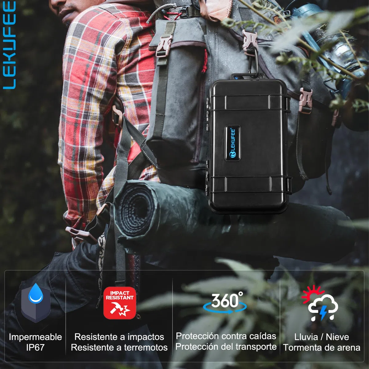 LEKUFEE Estuche Rígido Impermeable para dji Osmo Pocket 4, dji Pocket 3, Pack Estándar, Pack para Creadores, Pack Esencial y Accesorios (Bolsa Solamente)
