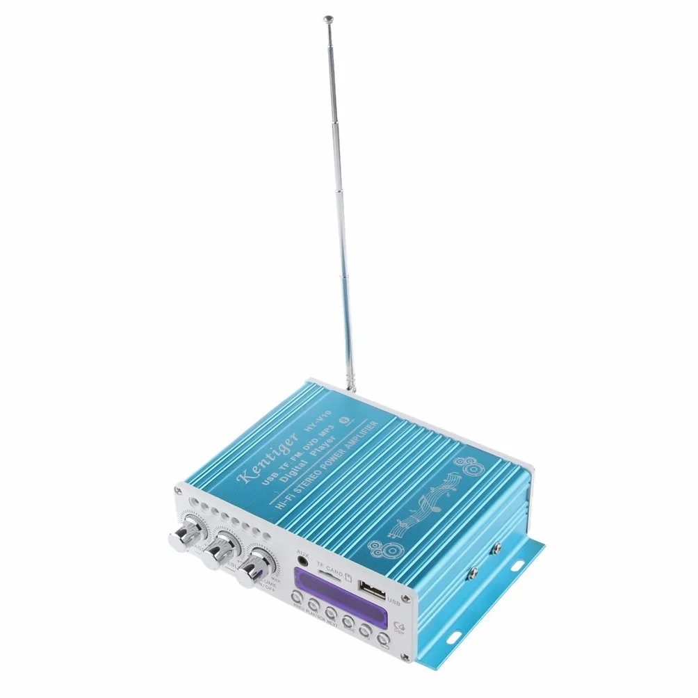 Mini Bluetooth estéreo de Alta fidelidad de Audio Amplificador AMP Bass Booster MP4 12V de la Ayuda FM / MP3 / TF/USB/DVD para Coche de la Motocicleta del Coche automático de CD DVD
