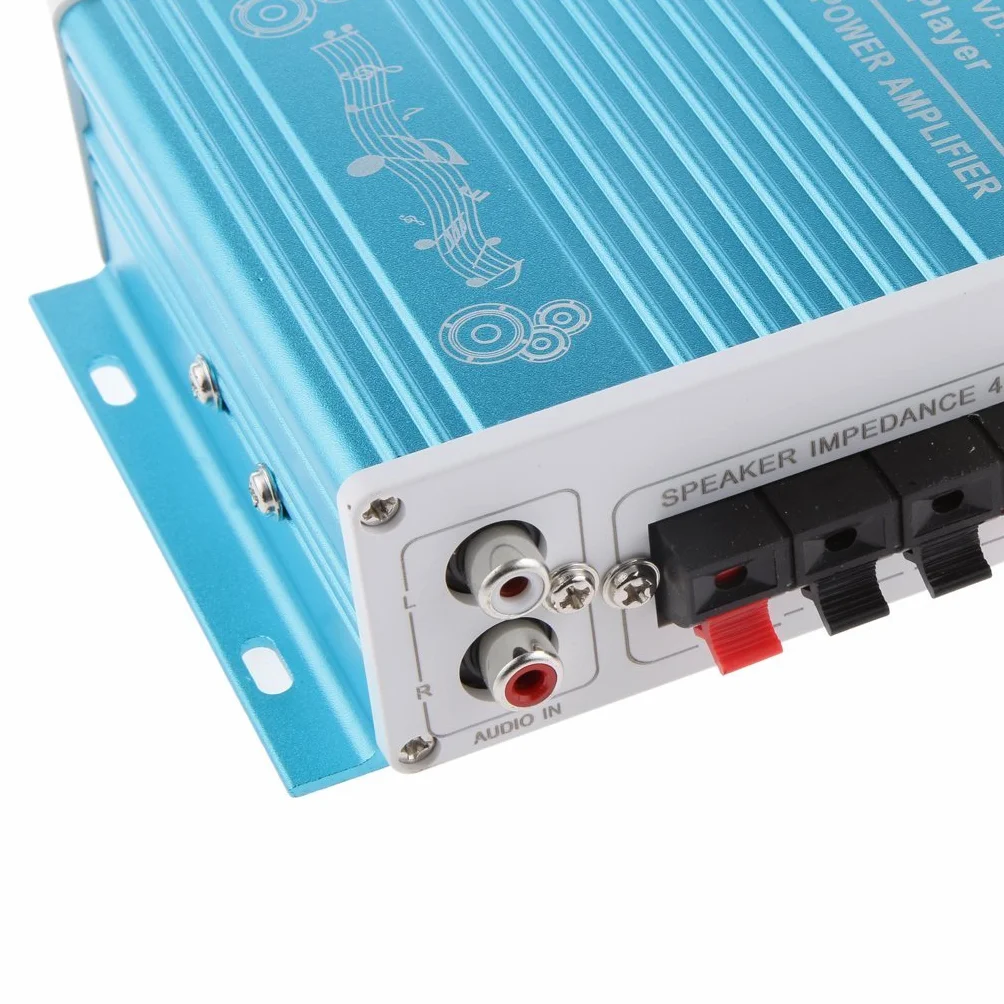 Mini Bluetooth estéreo de Alta fidelidad de Audio Amplificador AMP Bass Booster MP4 12V de la Ayuda FM / MP3 / TF/USB/DVD para Coche de la Motocicleta del Coche automático de CD DVD