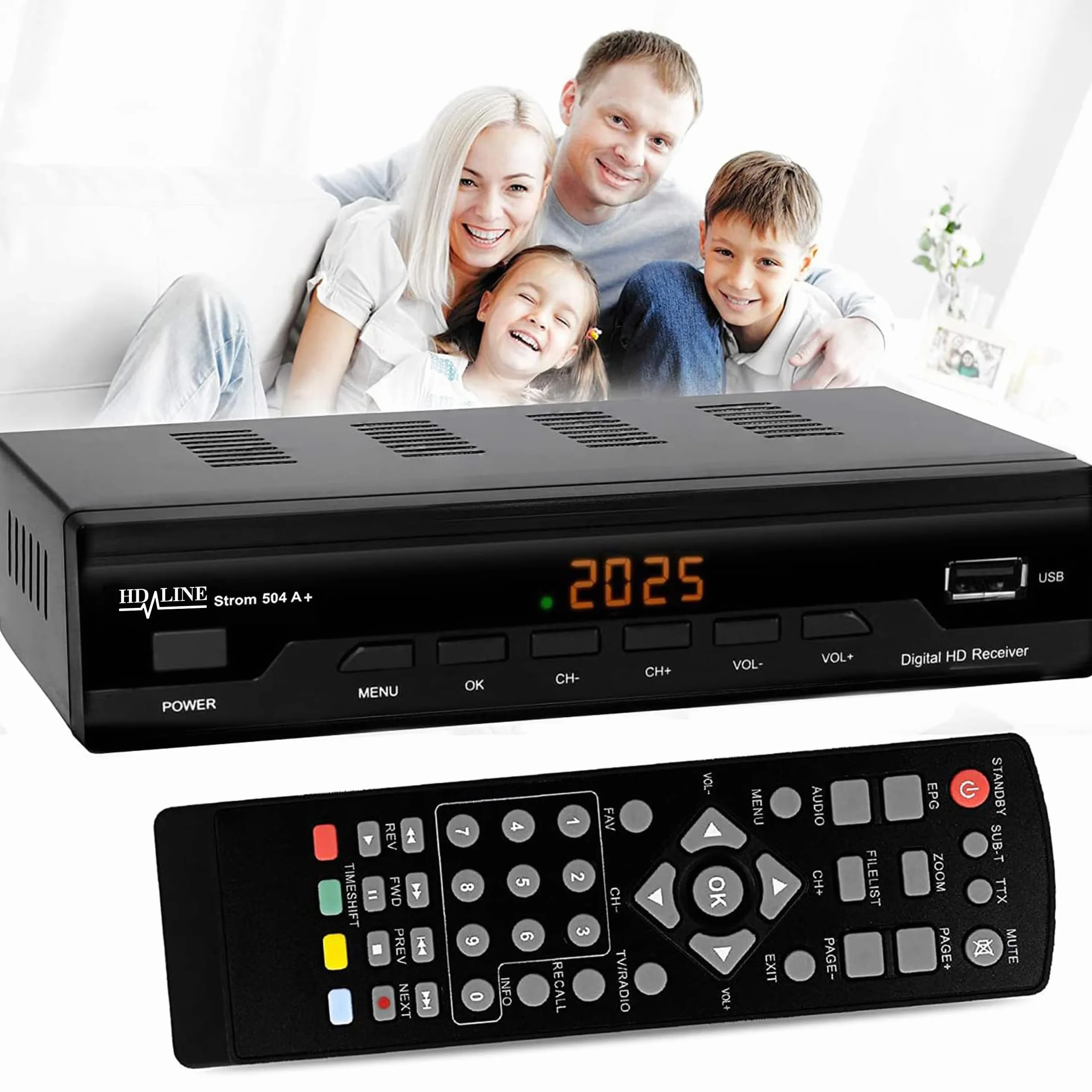 Strom 504 Decodificador Digital Terrestre – TDT / DVB T2 / Full HD / HDMI / Receptor TV / USB / H.265 HEVC / TDT Television / DVB-T2 / 4K