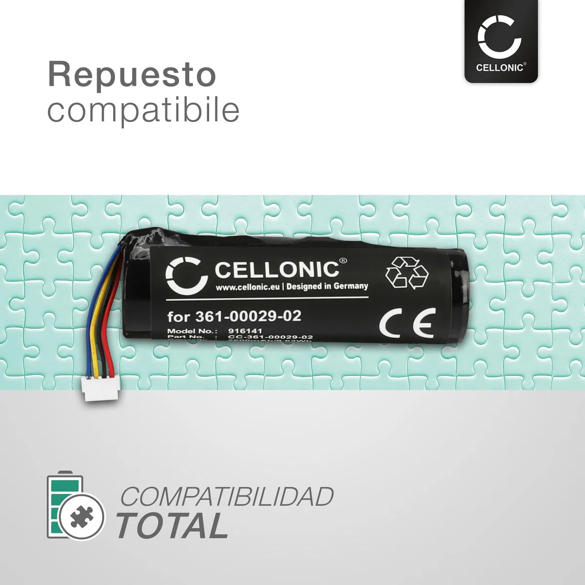 CELLONIC 1x Batería para Collar de Perros/Mascotas Compatible con Garmin Alpha 100, Astro 320, TT15, 361-00029-02 - (2600mAh, 3.7V)