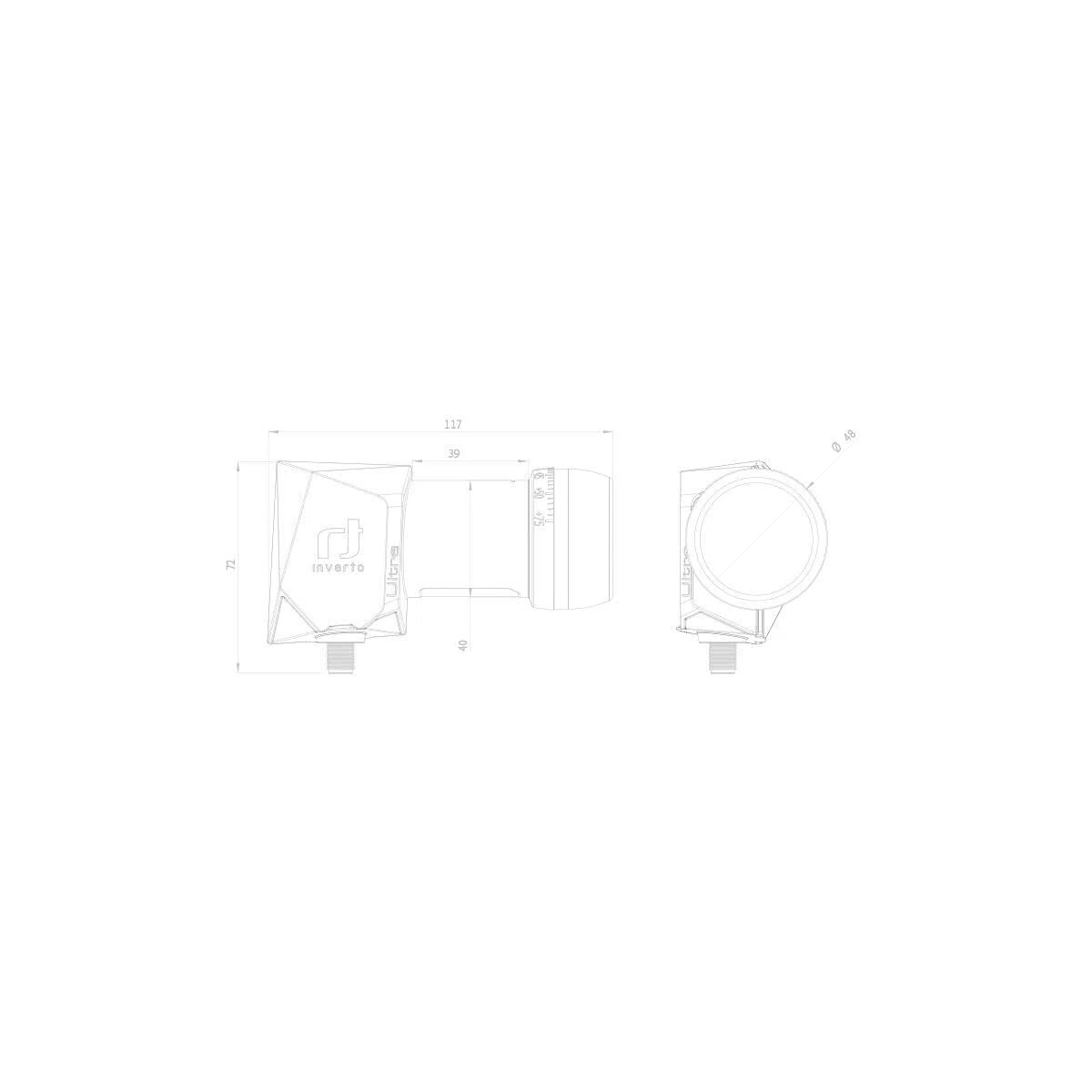 Inverto IDLT-SNL412-ULTRA-OPN Cabezal LNB Individual Número de suscriptores: 1 Capacidad de Carga: 40 mm