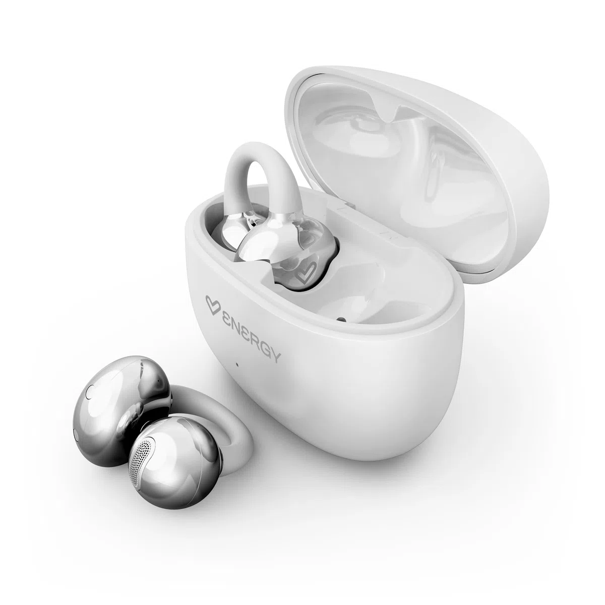 Energy Sistem ChicPods Auriculares Inalambricos Bluetooth Premium Insonorizados Open Sound 23H Bateria ENC Cascos con Cancelacion Ruido en Llamadas IPX4 Resistentes al Agua True Wireless Blanco