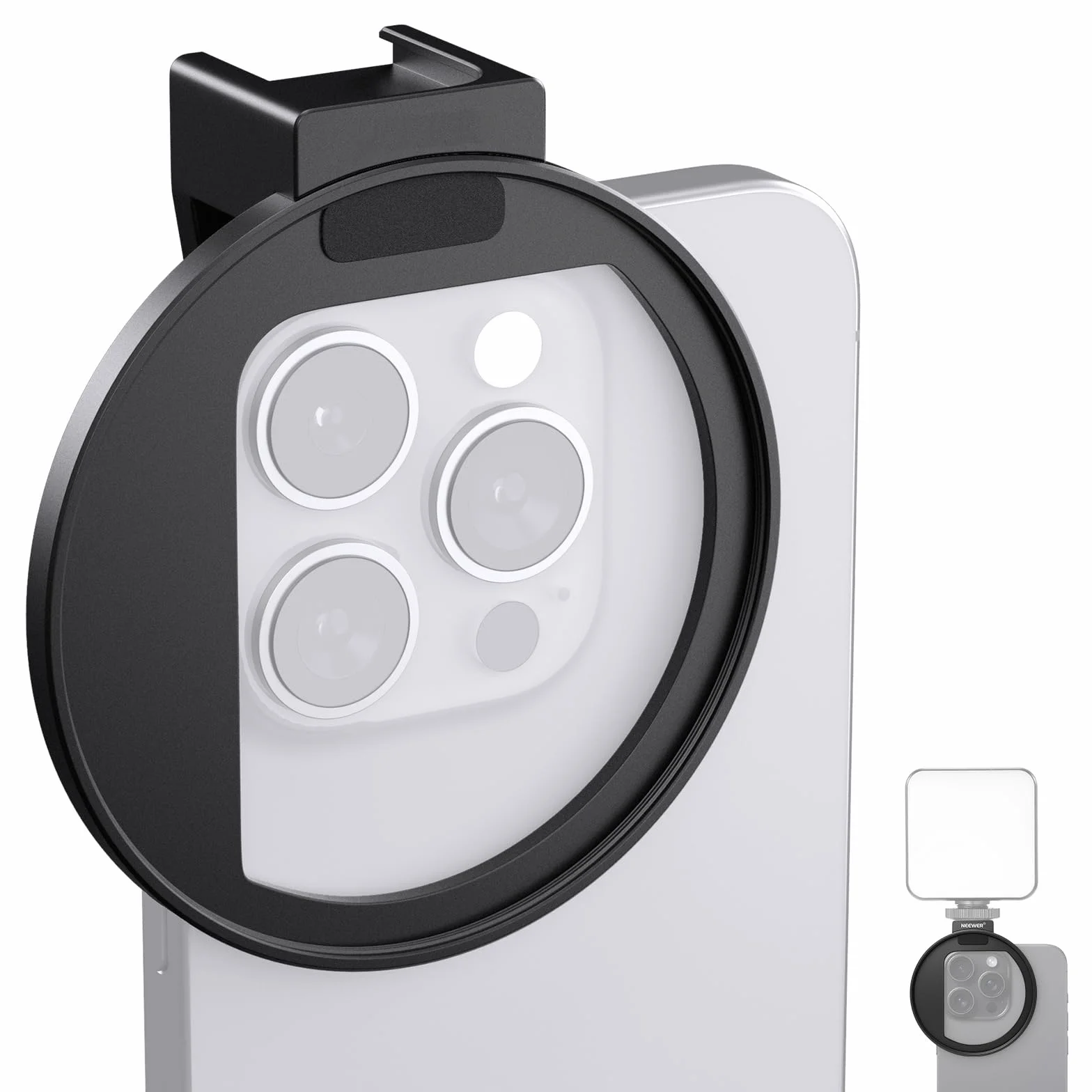 Soporte de filtro de teléfono móvil de 67 mm, adaptador de filtro universal, añadir marco de expansión de filtro, extensión de zapata de metal, compatible con filtros de rosca de 67 mm, para