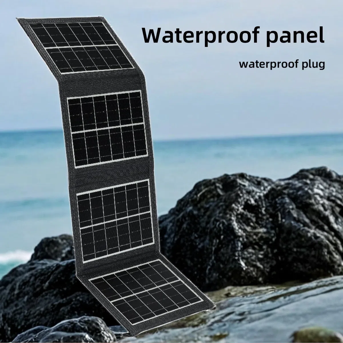 Panel Solar 30W, Cargador Solar Portátil (USB-A) 18V/3.6A de Carga Rápida, Compatible con Teléfono, Power Station, 24% Eficiencia, IPX4 Impermeable, para Camping y Emergencia Apagones