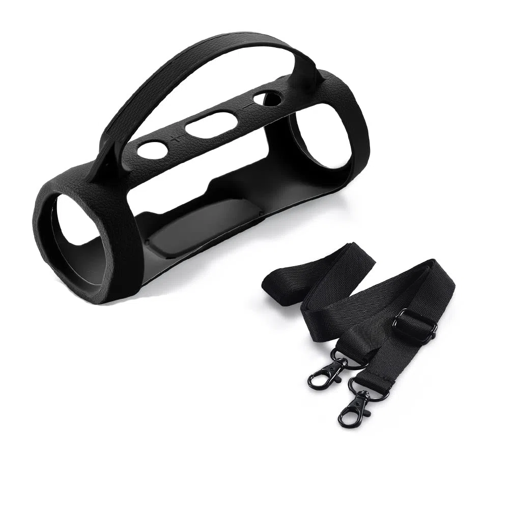 Funda de Silicona para JBL Charge Essential 2 Altavoz Bluetooth inalámbrico, Charge Essential 2 & Charge 4 Funda Protectora portátil para Viaje (Negro)