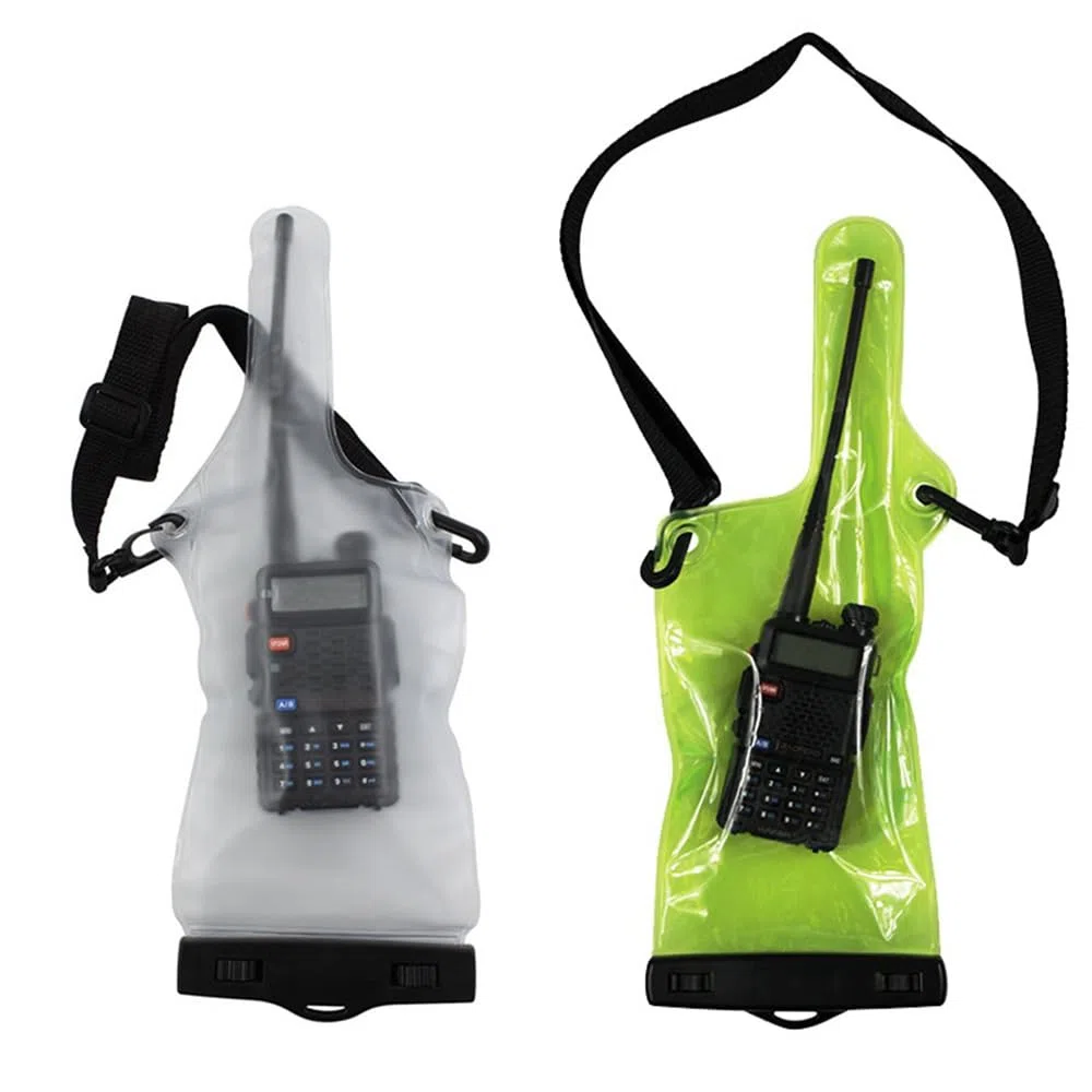 6 fundas universales impermeables para radio de dos vías, portátil, a prueba de lluvia, con correa ajustable, compatible con Motorola Kenwood Midland UV-3R UV-5R PX-888 Walkie Talkie Radio (blanco)