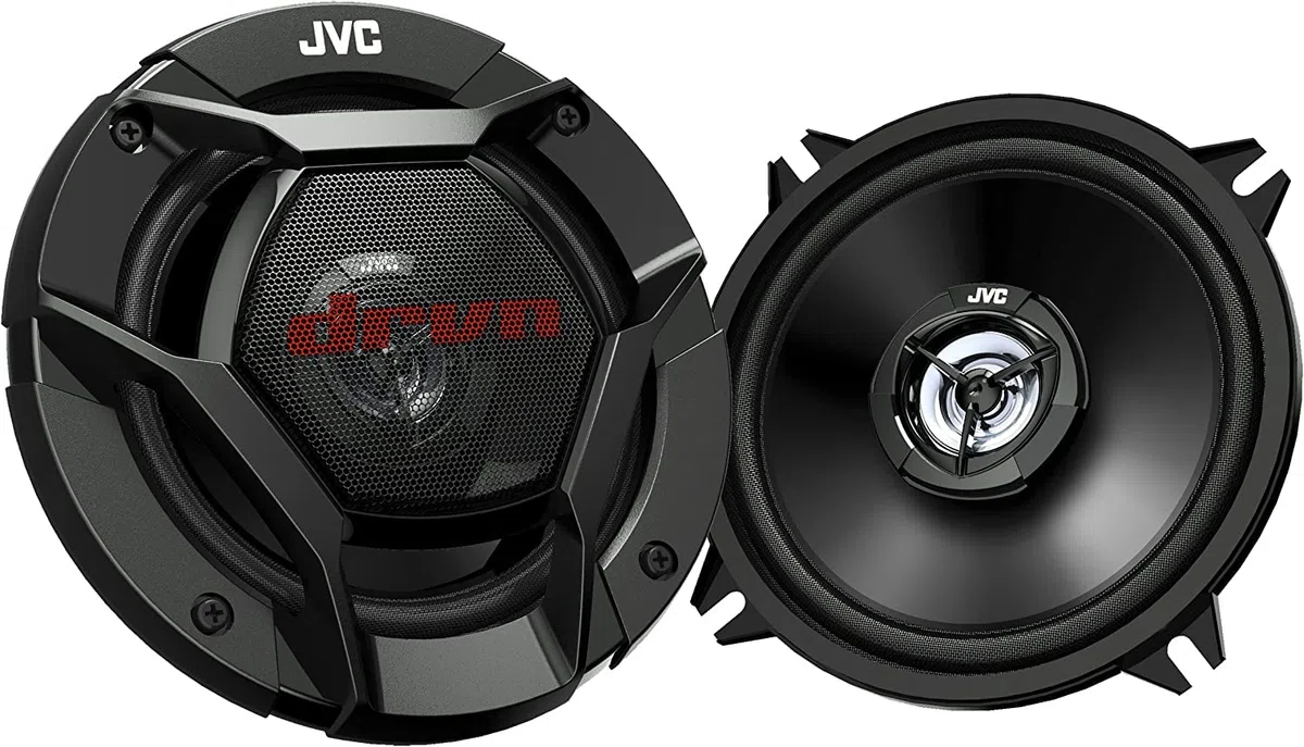 JVC CS-DR520 Altavoces Coaxiales de 2 vías de 13 cm | Altavoces para el coche con Sonido Envolvente. Woofer con cono de Carbono y Mica y Tweeter Balanceado. Color Negro