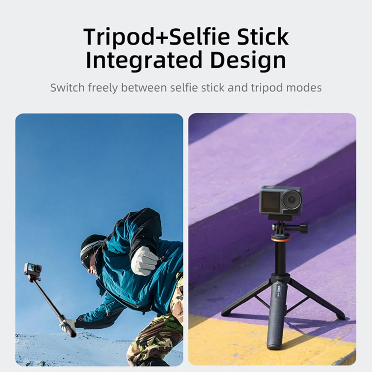 Palo Selfie Trípode Extensible para dji OSMO Pocket 3 / Action 4 Varilla de Extensión Ajustable de Longitud con Gimbal para Insta360 One X3 / X2 Soporte de Base de cámara de acción
