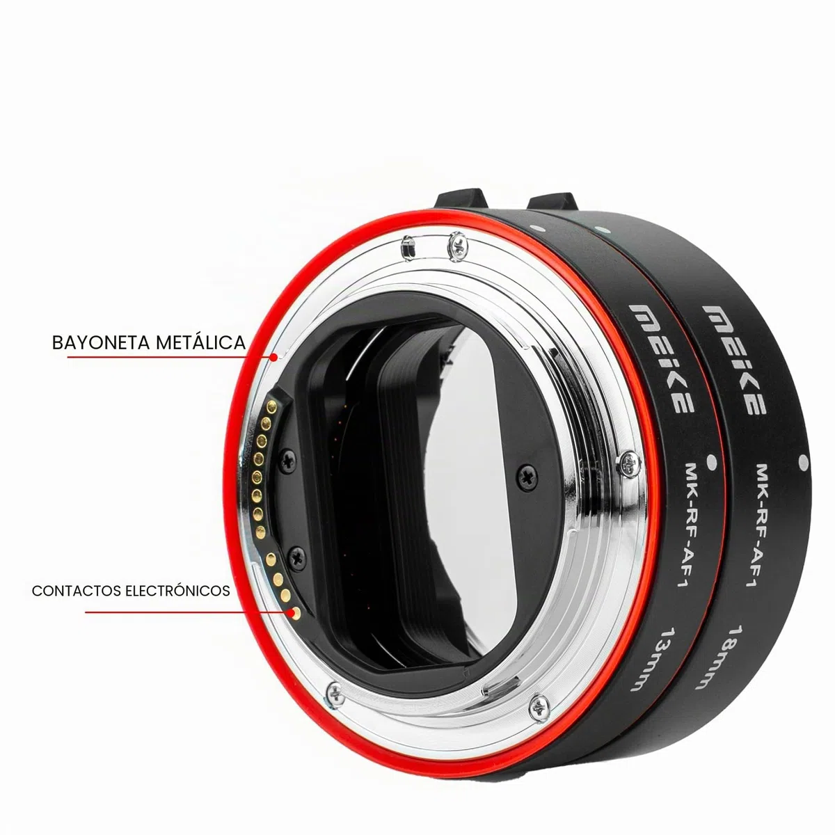 Meike MK-RF-AF1 - Kit de Anillo Adaptador de Tubo de extensión Macro de Marco Completo AF de 13 mm + 18 mm para cámaras de la Serie EOS-R, cámaras de Montaje RF EOS-R EOS-RP