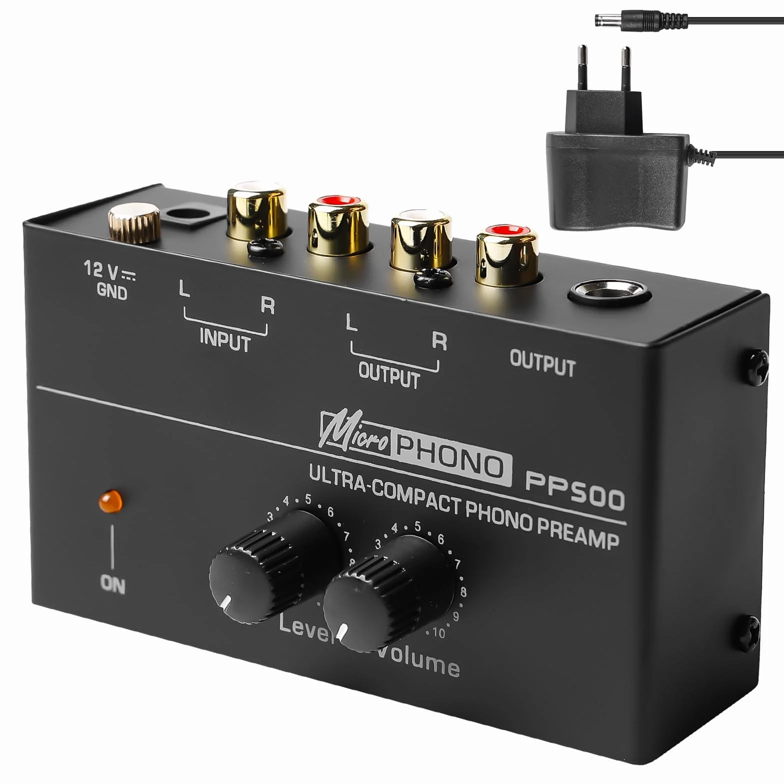 Phono - Tocadiscos preamplificador, tocadiscos negro, amplificador estéreo con sistemas de exploración MM, preamplificador fonográfico para tocadiscos, amplificador estéreo con nivel, entrada y salida