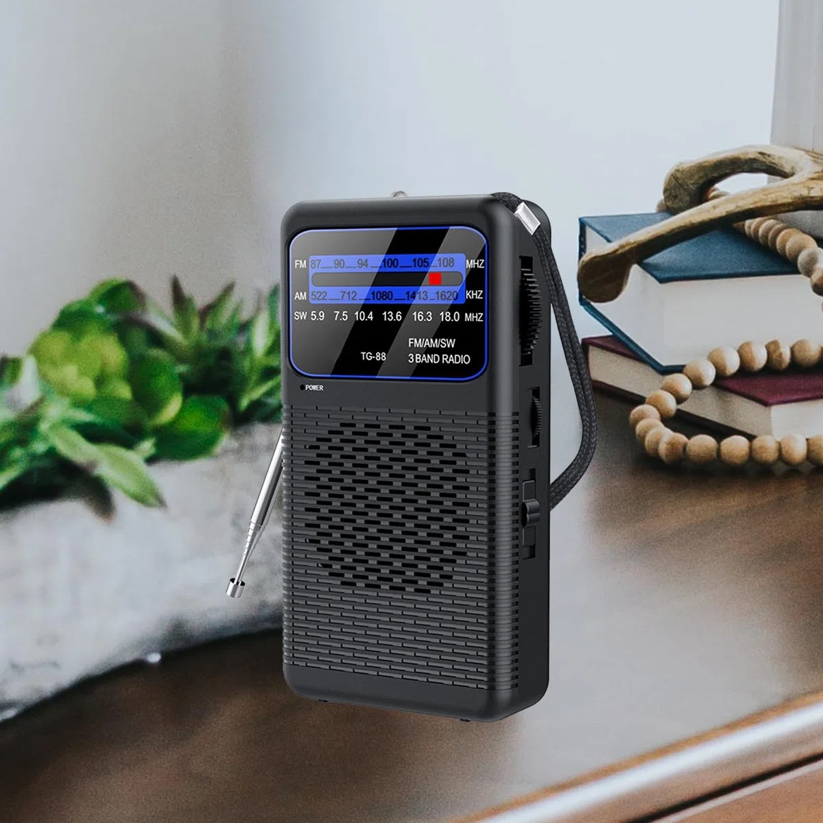 Mini Radio para Hombres Y Mujeres con Linterna LED de Emergencia, Pequeña Y Ligera, 12,9 Cm X 7 Cm, Ideal para Viajes, Dormitorio, Interior Exterior,