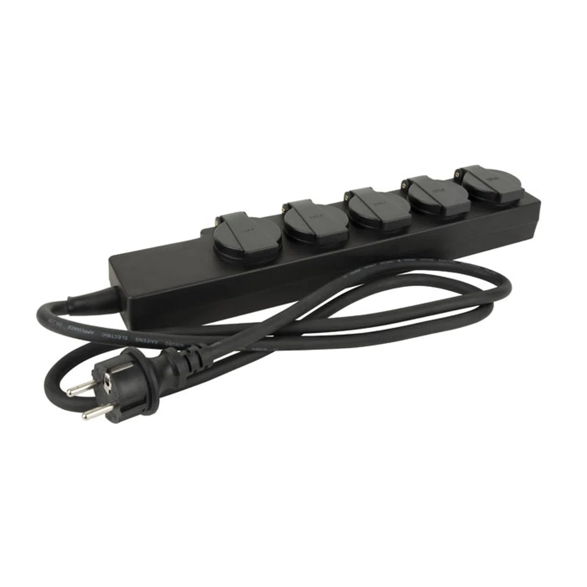Stage Enchufe m�ltiple de 5, negro, cable 1,5m