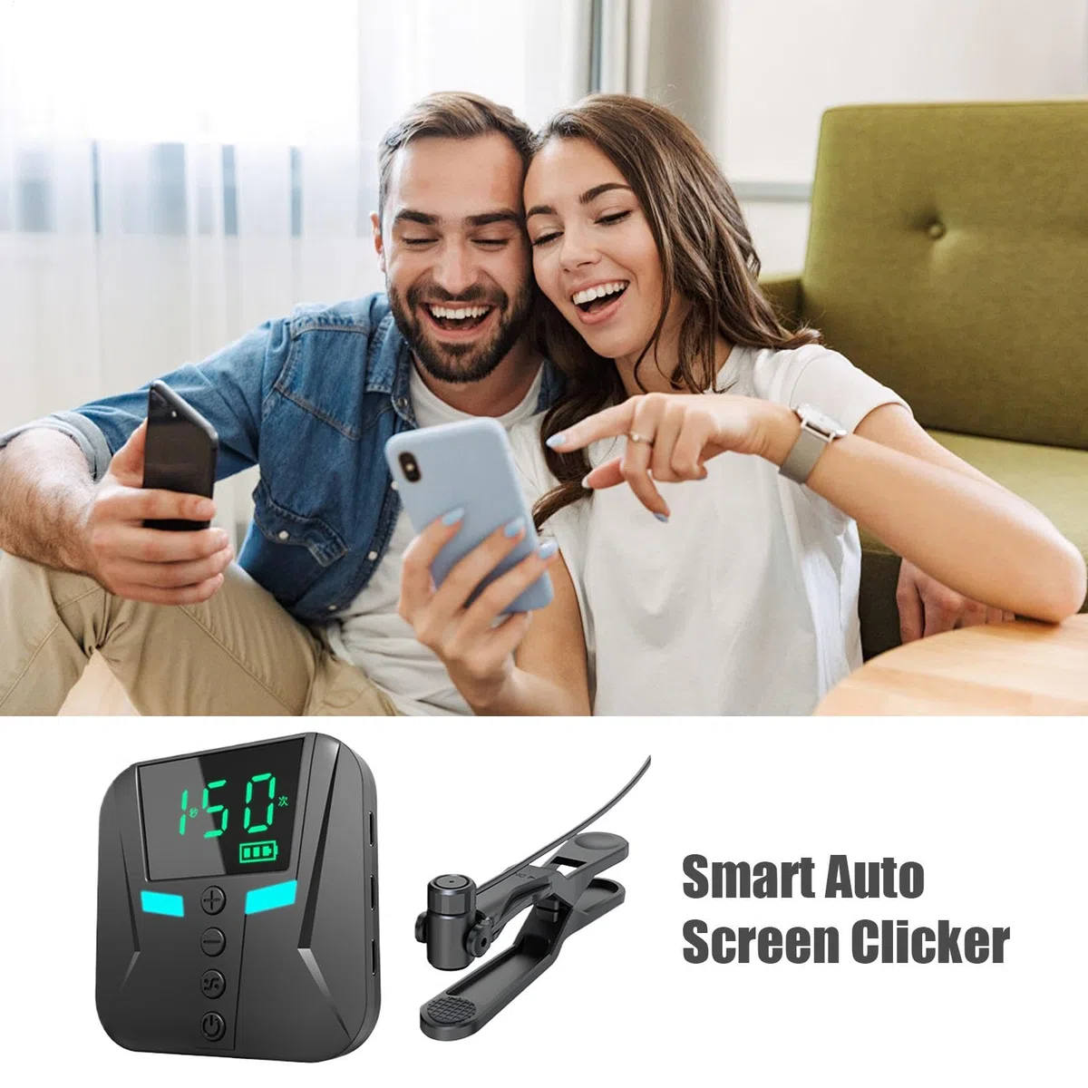 Clicker automático de Pantalla, simulación de Dedos para Tocar rápido y Continuo, Juego de transmisión en, Pantalla de Dedo simulada para Juegos, transmisión, Control Remoto