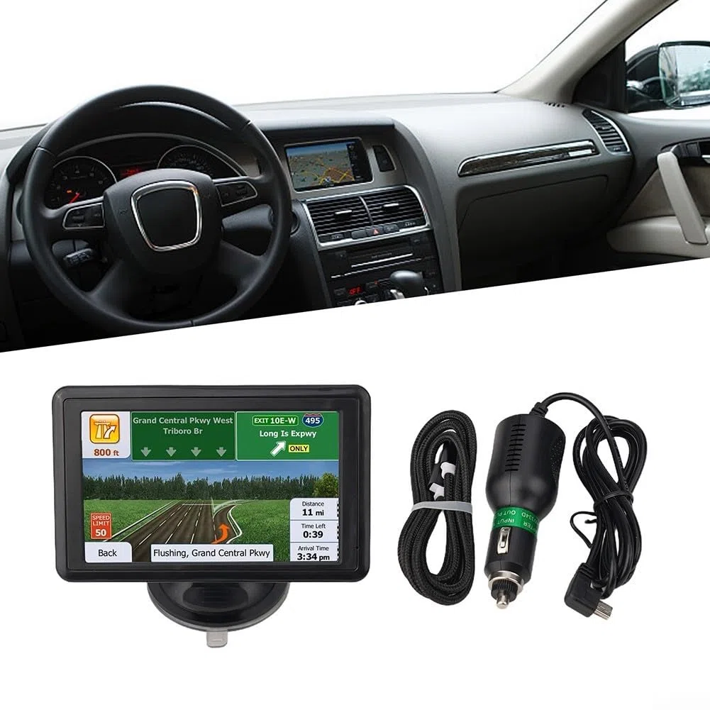 Navegador GPS para Coche/camión/RV de 5 Pulgadas | Pantalla táctil de 8 GB | Cámara de Velocidad y guía de Carril(Version britannique)