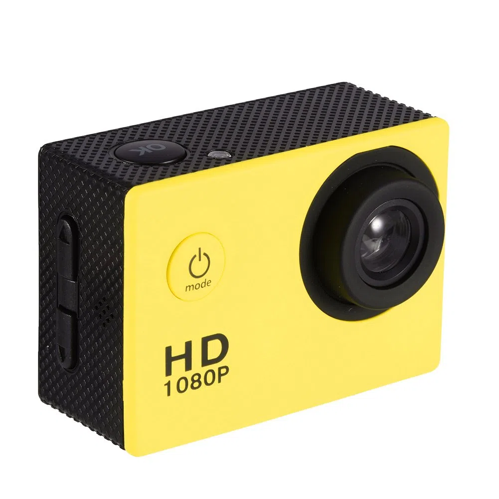 Topiky Cámara de acción 4K WiFi Impermeable 30m Deportes al Aire Libre Video DV Cámara 1080P Full HD LCD Mini videocámara con 900mAh Baterías Recargables y Accesorios de Montaje Kits(Amarillo)