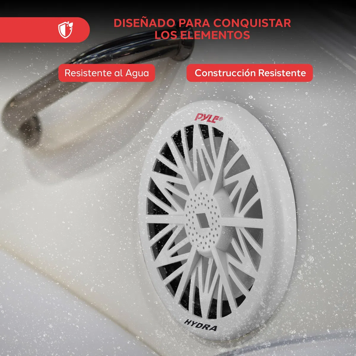 Pyle subwoofer Marino de 8”, para Exterior, 400 V, Impermeable para Sistema de Audio náutico, Montaje bajo timón o en Caja, Ideal para Barcos pequeños y vehículos acuáticos