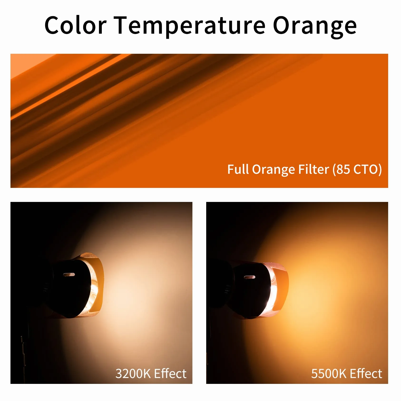 4PCS 40x50cm Filtros Gel cto Naranja Corrección de Color Transparente Láminas Gelatinas Película Iluminación para Foco de 800W Flash Estroboscópico Luz Fotografía Estudio Fotográfico