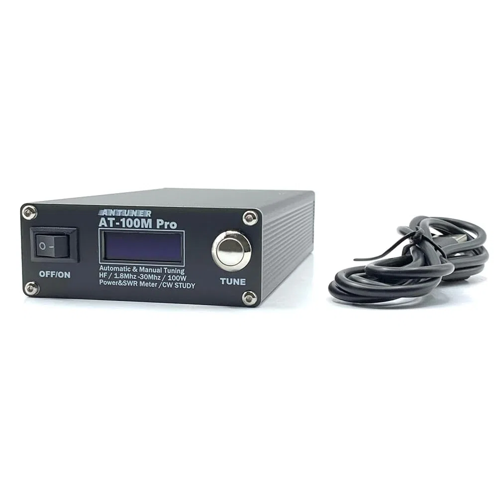 Correa Antuner AT-100M Pro 100W 1.8MHz-30MHz ATU-100M Sintonizador de Antena QRP CóDigo Morse Medidor SWR Medidor de Potencia para Radio HF