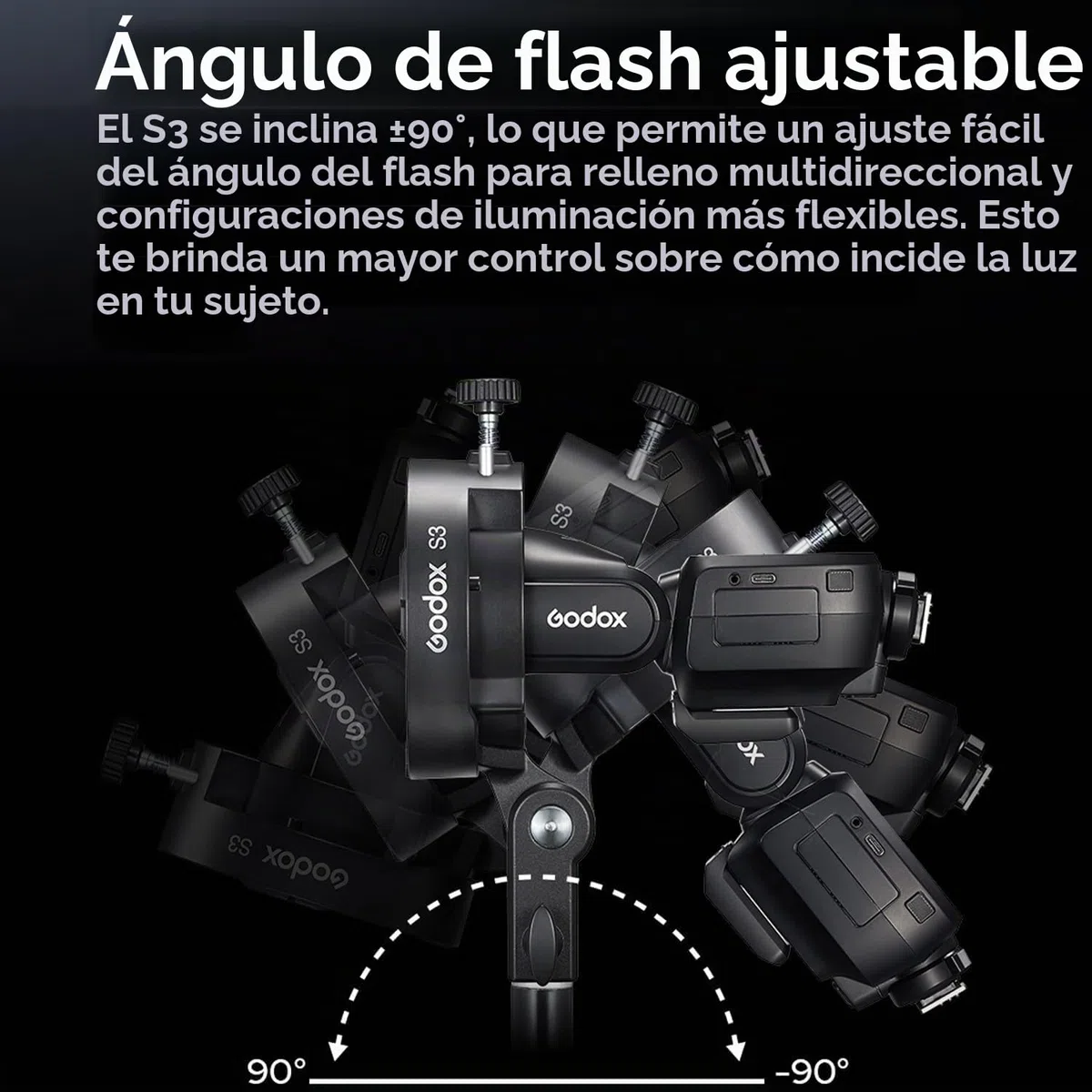 Godox S3 Soporte Speedlite, Soporte Bowens Actualizado con Zapata Fría para Godox AD200Pro AD300Pro AD400Pro AD100Pro V1 V860III TT685III TT600 TT350(Versión Actualizada de S2)