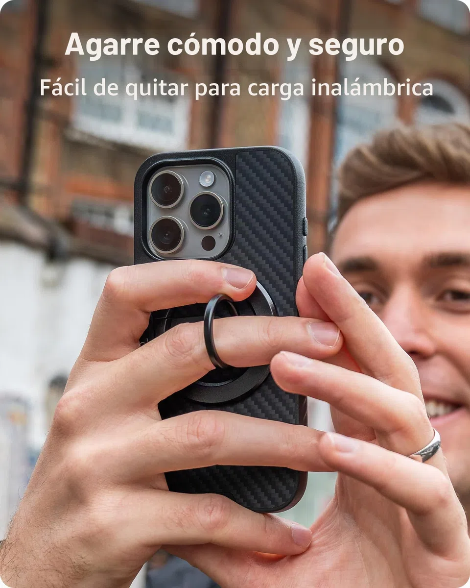 Mous Anillo Magnetico Compatible con MagSafe y Pixelsnap - Ring y Soporte Movil para iPhone 17/16/15/14, Pixel 10, S26/S25 Series