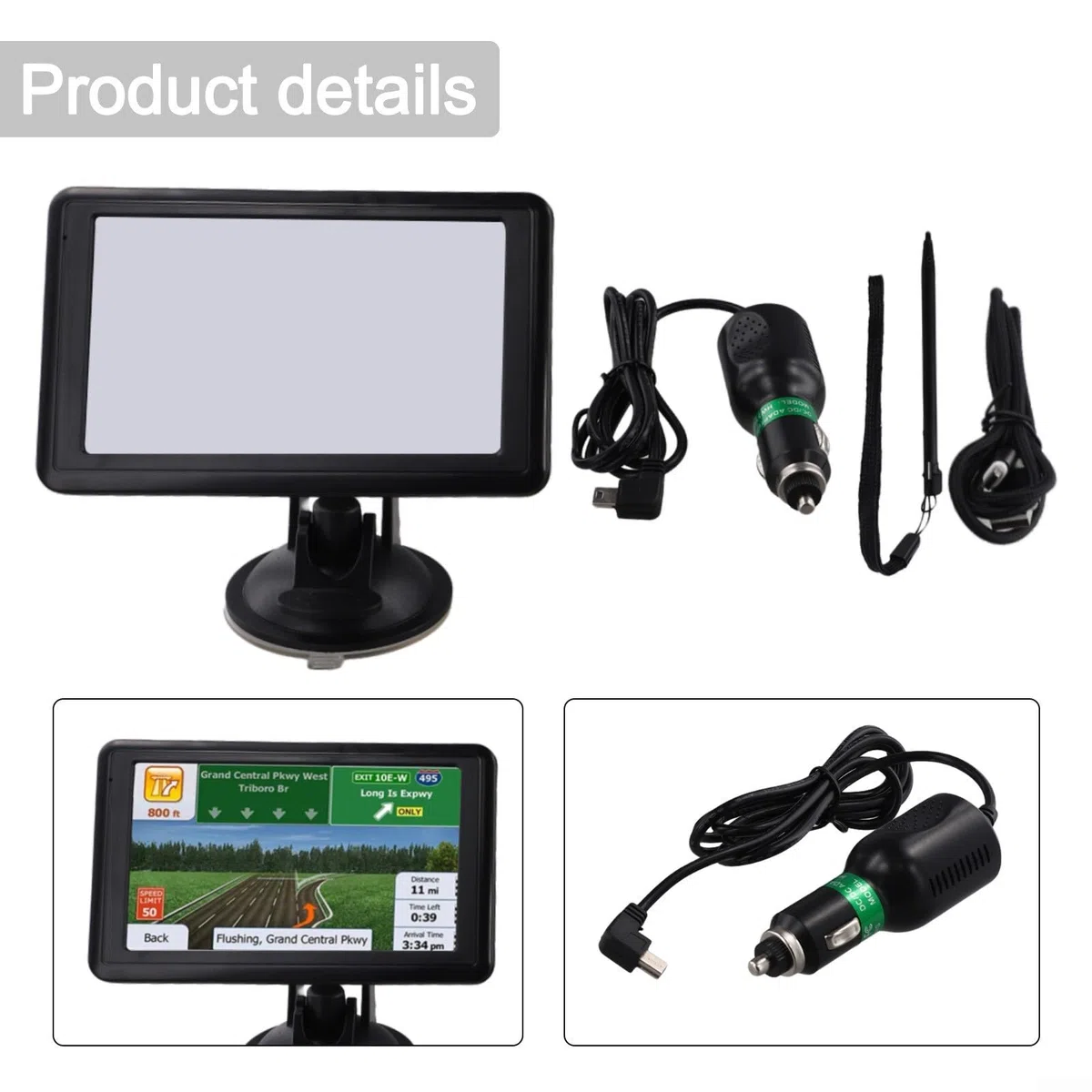 Navegador GPS para Coche/camión/RV de 5 Pulgadas | Pantalla táctil de 8 GB | Cámara de Velocidad y guía de Carril(Version britannique)