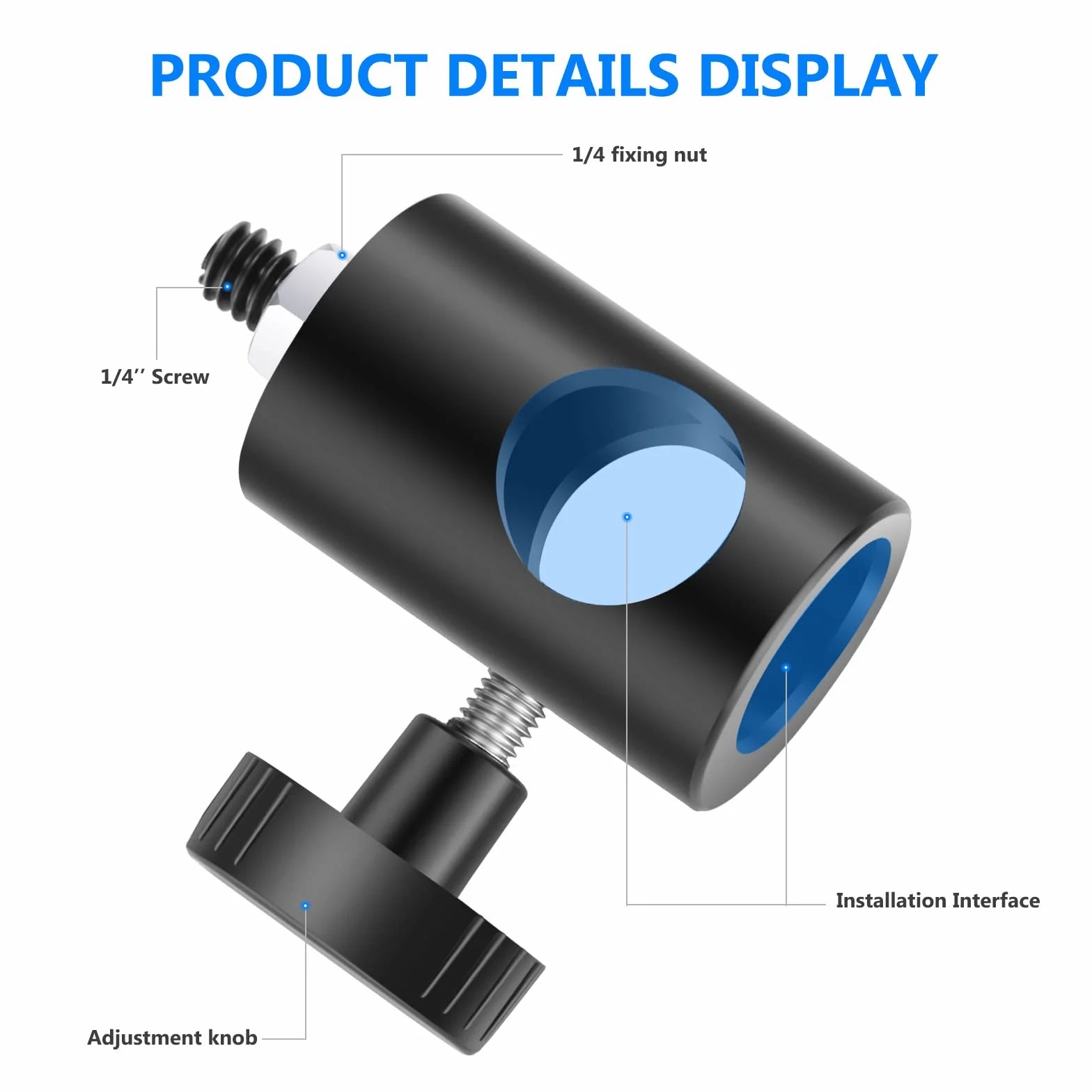 NEEWER Adaptador Conversión Rápida con Tornillo 1/4" (Paquete de 2), Adaptadores Multifuncional Puntas Soportes Luz para Montaje Monitores Estudio, Montura Cámara Trípodes Luz Fotografía Video— ST12