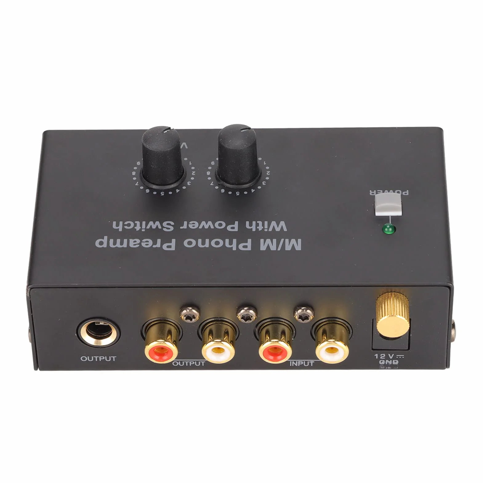 Preamplificador de Fono PP500P, Preamplificador de Tocadiscos de Operación de bajo Ruido Profesional, Adaptador CC de 12 V, Conecta Tocadiscos a Entrada, Amplifica Música