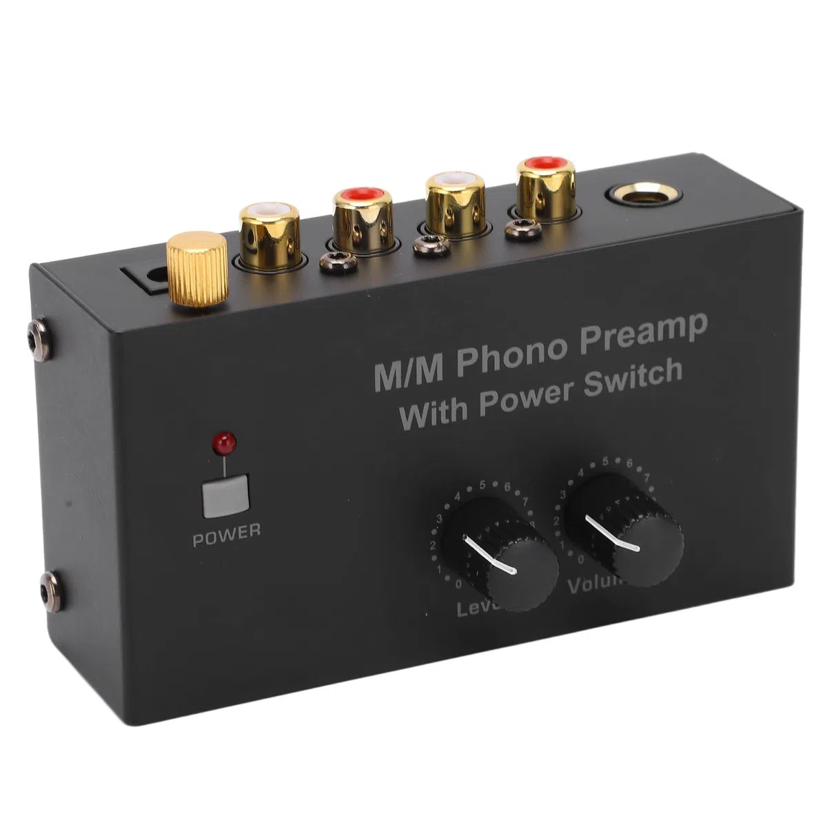 VGEBY Preamplificador de Fono, Preamplificador de Control de Volumen de Tocadiscos de Nivel de Salida de Entrada RCA con Interruptor para Equipo de Audio Altavoz