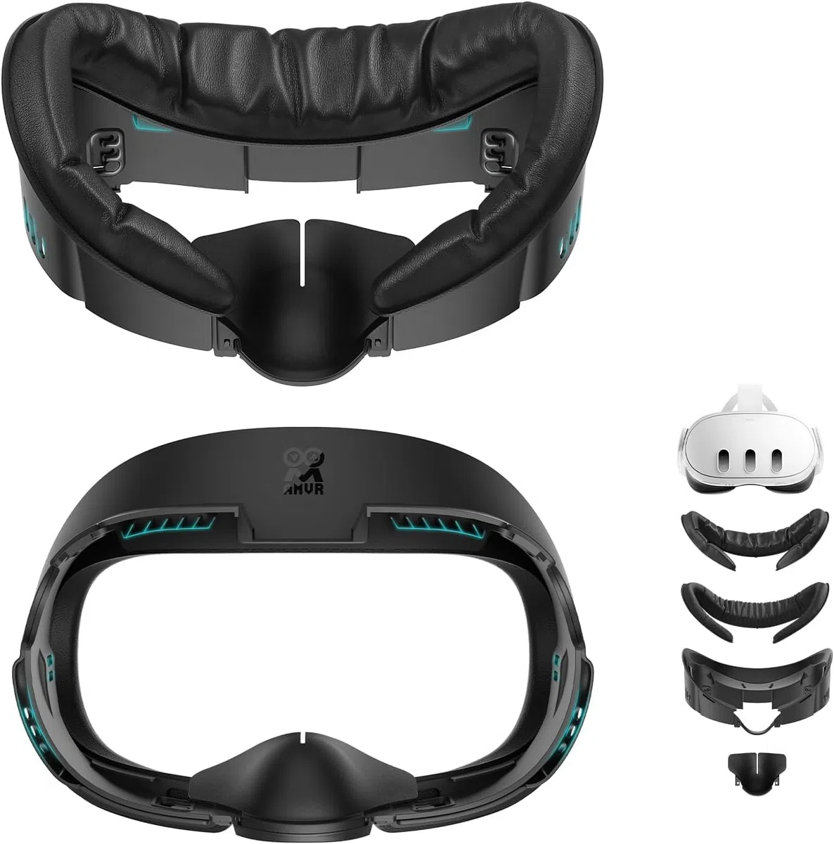 AMVR FC1 Almohadilla para Cubierta Facial Interfaz Facial Compatible con Accesorios Meta/Oculus Quest 3, NO Compatible con Meta Quest 3S