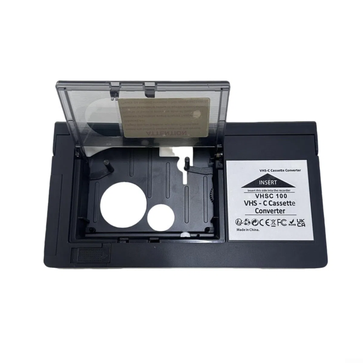 Para VHS-C a adaptador VHS, funciona con pilas, convertidor de casete para VHS-C a para grabadora de vídeo VHS, adaptador de conversión compacto para reproducir fácilmente viejas grabaciones de