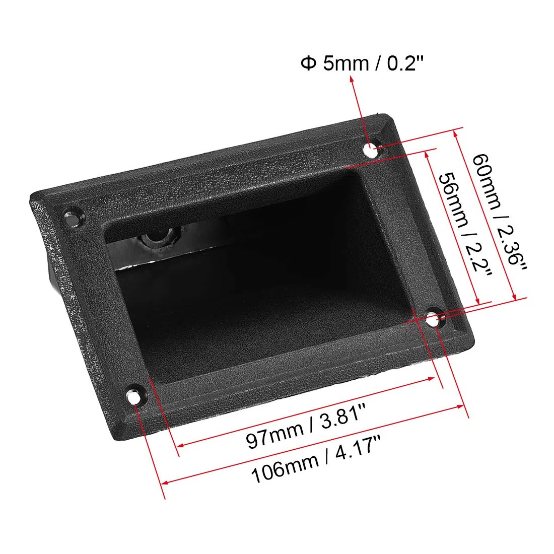 sourcing map Empotrada Altavoz Mango Agarre Bolsillo Estilo Plástico Asas Soporte 5.2'' Longitud Ajuste para PA/DJ Altavoz Armario Caja 4Uds