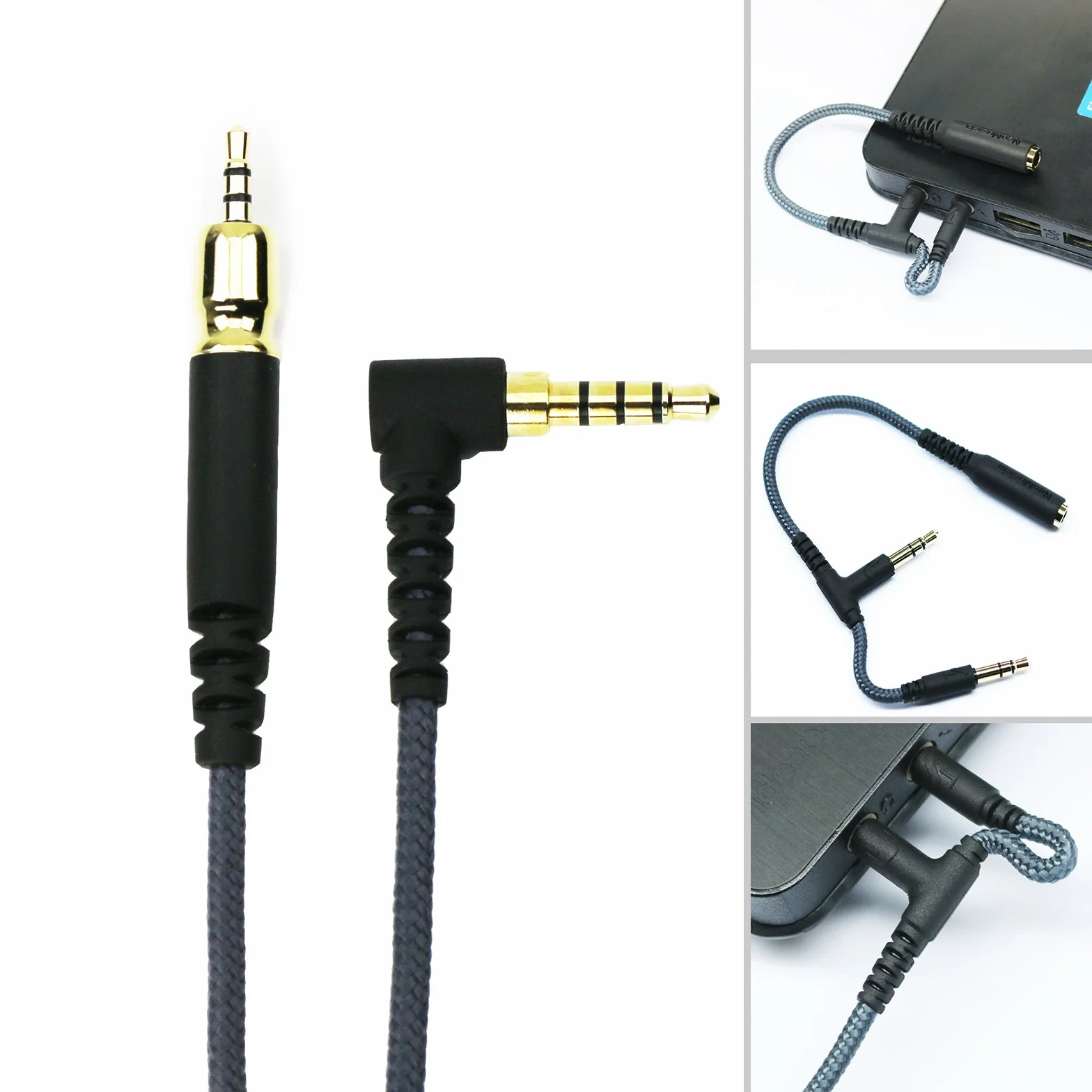 Cable de audio de repuesto compatible con auriculares Sennheiser GAME ONE, GAME ZERO, PC373D, GSP350, GSP 500, GSP 600, 2 m - ABLET