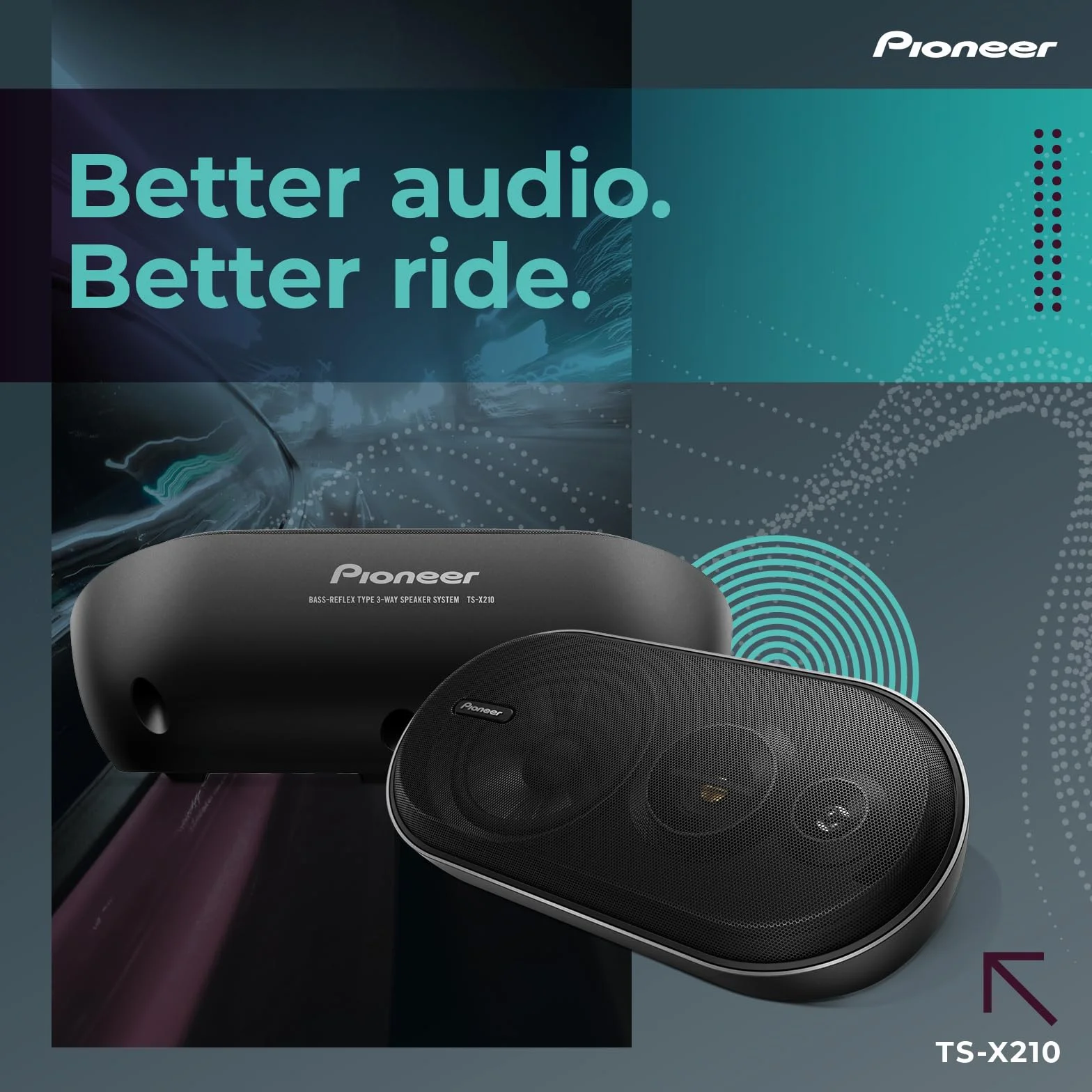 Pioneer TS-X210 - Altavoces para Coche de 3 vías con 100 W de Potencia máxima (par)