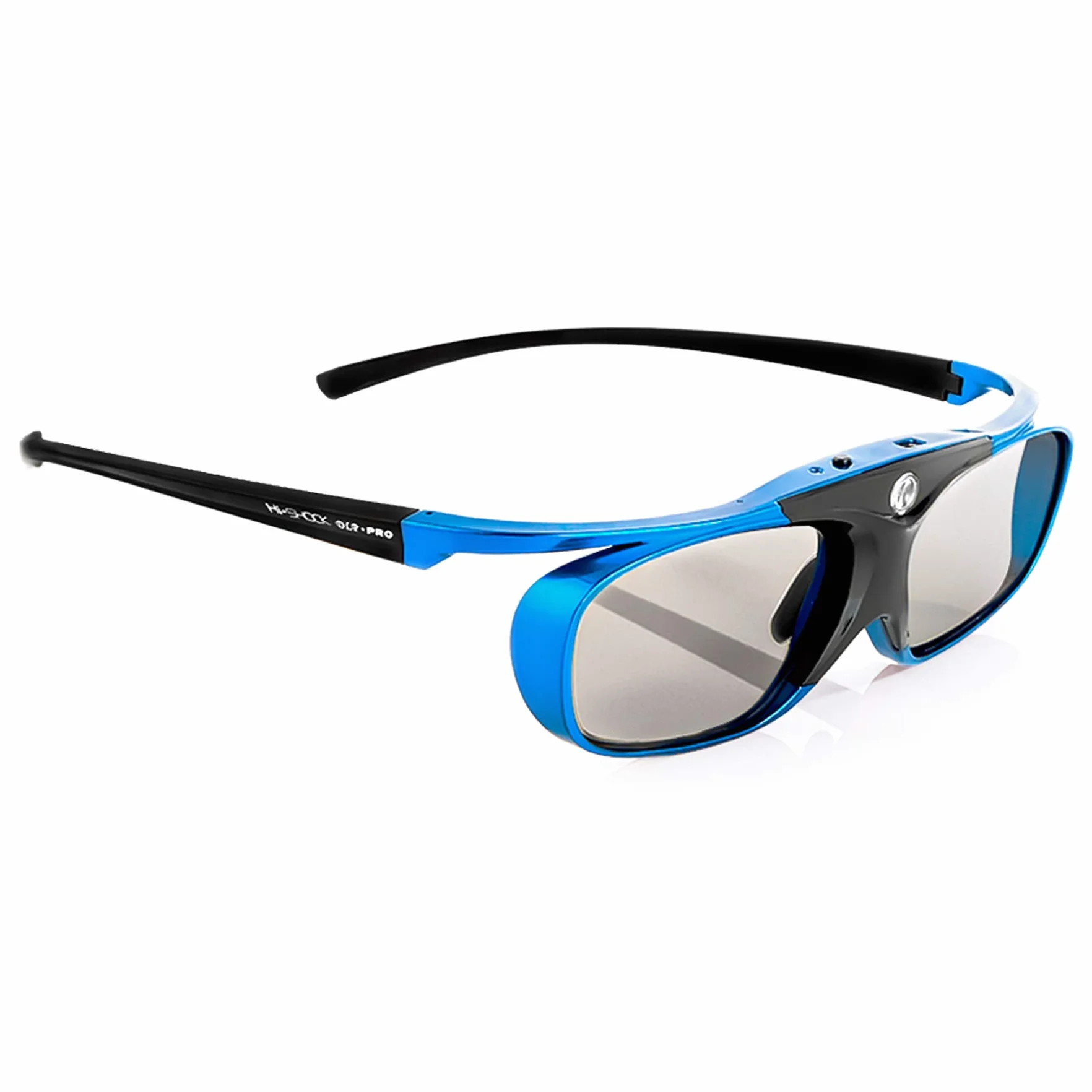 Hi-SHOCK DLP Pro Blue Heaven | Gafas DLP Link 3D para proyectores 3D DLP de Acer, BenQ, Largo, Optoma, Viewsonic, LG [Gafas de obturación | 96-200 Hz | Recargables | 32g | DLP Link | Azul]