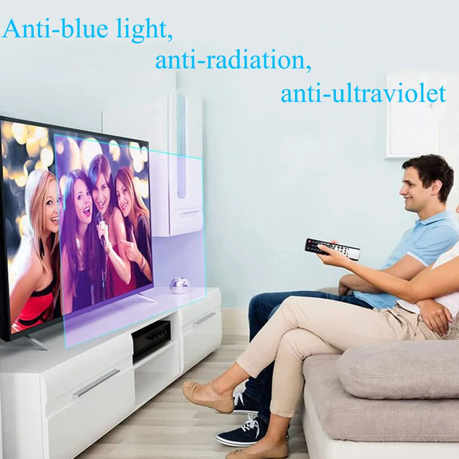 32-46 Pulgadas Protector de Pantalla de TV Película Antirreflejo TV Protector De Pantalla Anti Blue Light Anti Luz Azul TV Protector De Pantalla Alivia La Fatiga Ocular,Matte-32in(698X392) mm