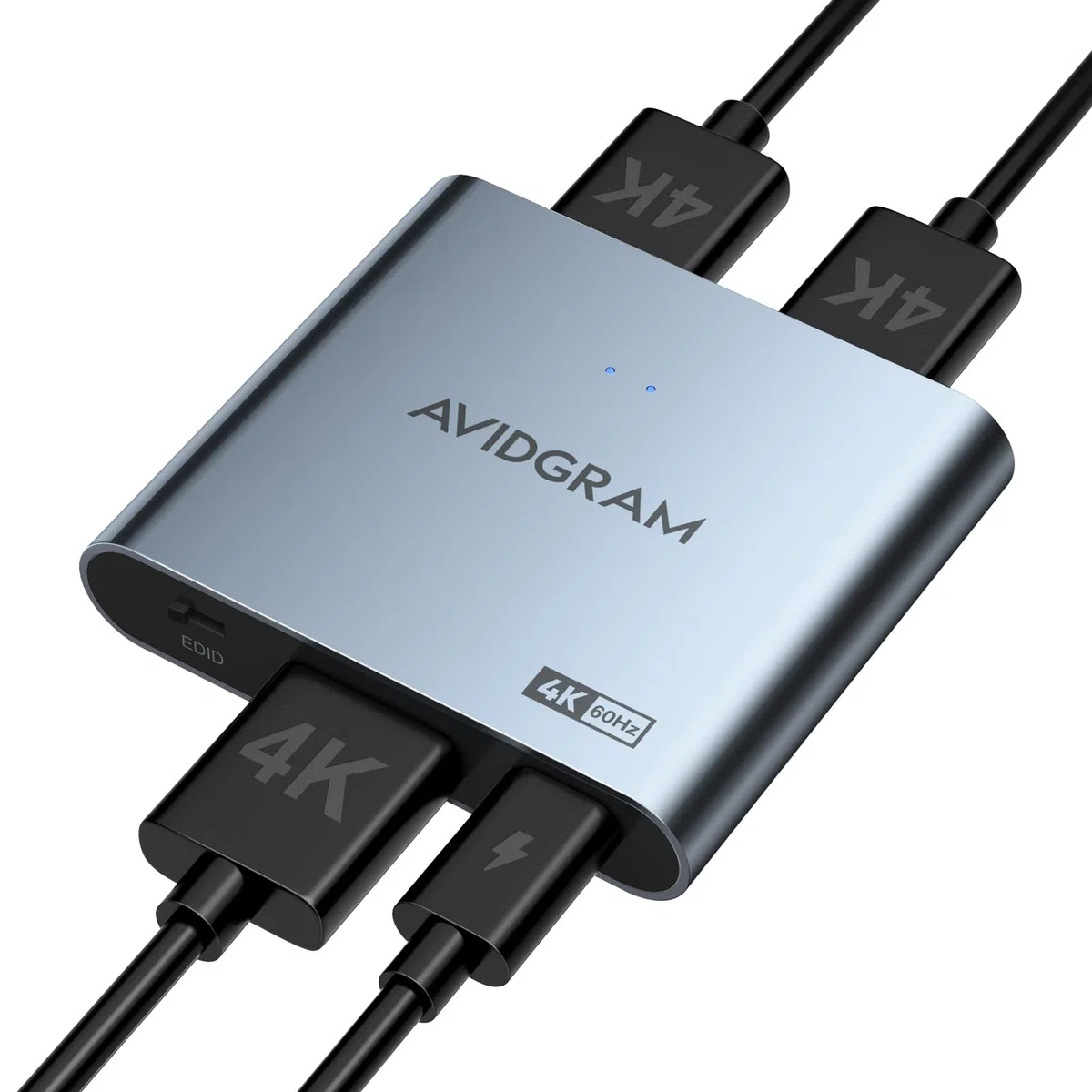 Splitter HDMI 1 In 2 out 4K 60Hz 4:4:4, AVIDGRAM HDMI 2.0 Divisor4K HDR with Copy, Downscaler, and Auto Mode Compatible with Xbox, PS4 Pro, PS5