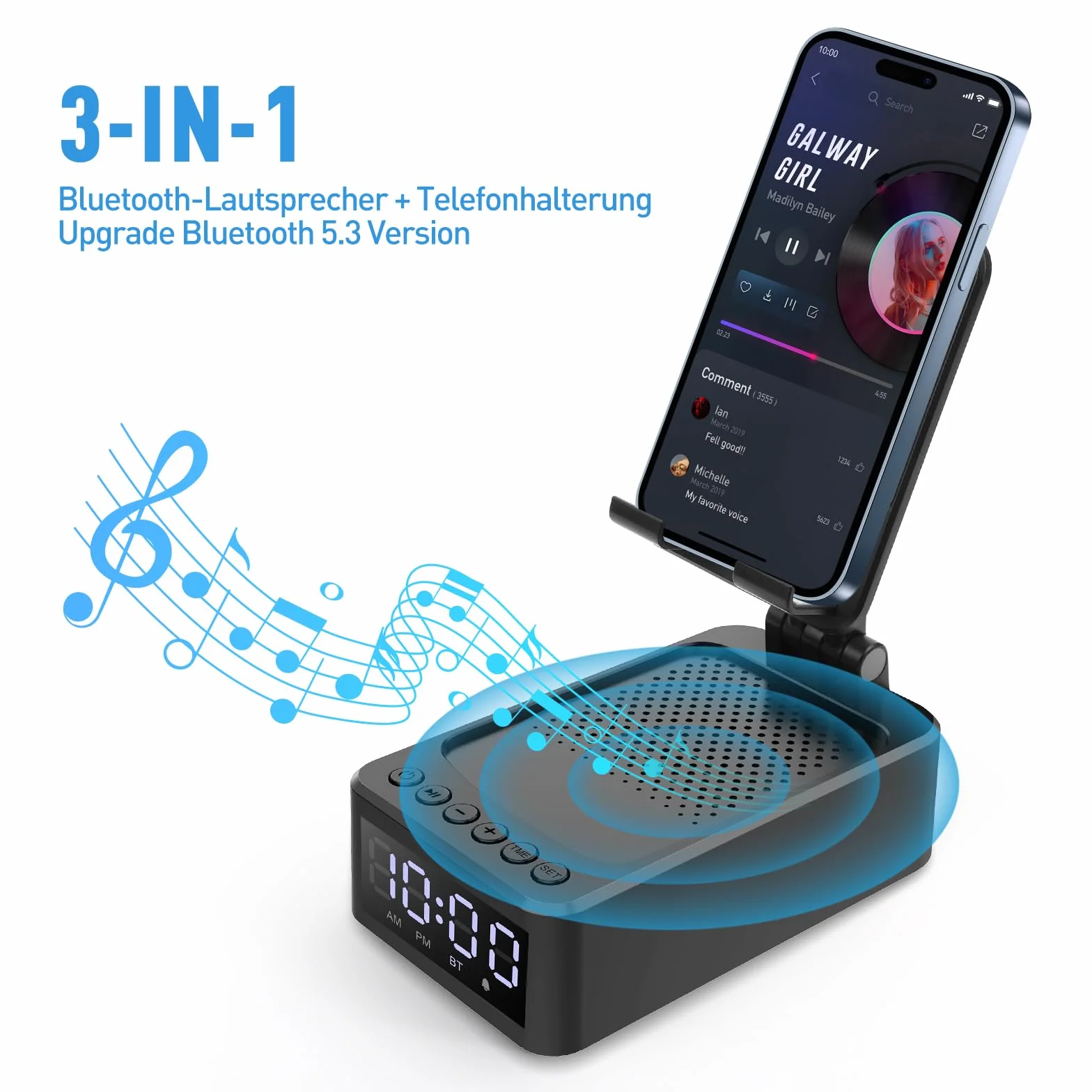 ZOOI Regalos Originales para Hombre, Regalos para Hombre, Altavoz Bluetooth con Soporte para Teléfono, Regalo Padre Original, Regalo Cumpleaños Hombr e, Gadgets Tecnologicos