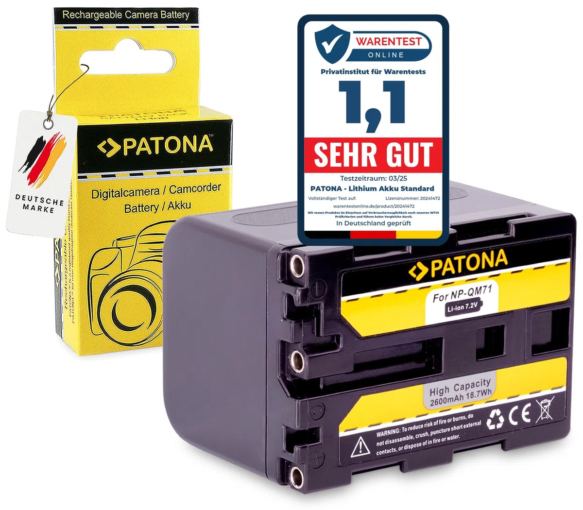 PATONA NP-FM70 Batería 2600mAh Compatible con Sony CCD-TRV106K TRV108 TRV116 TRV118 TRV128 DCR-DVD91 DVD100 DVD200 DCR-HC14E PC9 TRV6 TRV8 TRV10 TRV30 HDR-HC1 DCR-TRV250E FM-70 NPFM70