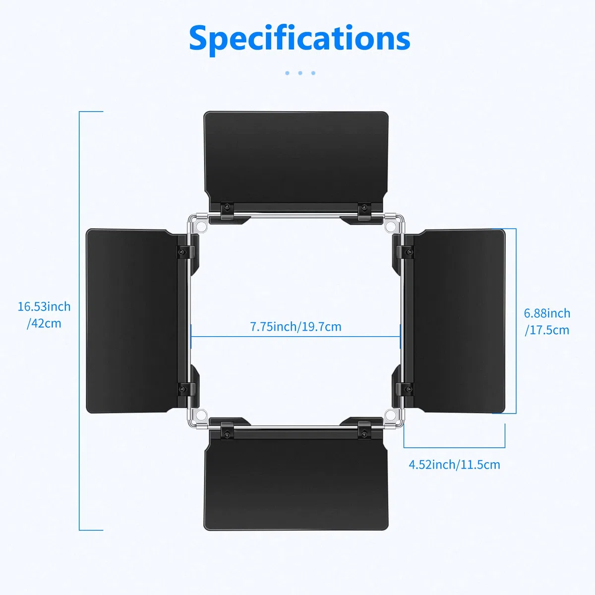 Neewer Profesional LED Video Luz Puerta de Granero para Neewer LED Luz Panel, Construcción de Metal Sólido (Solo Puerta de Granero Incluido) (480 LED)