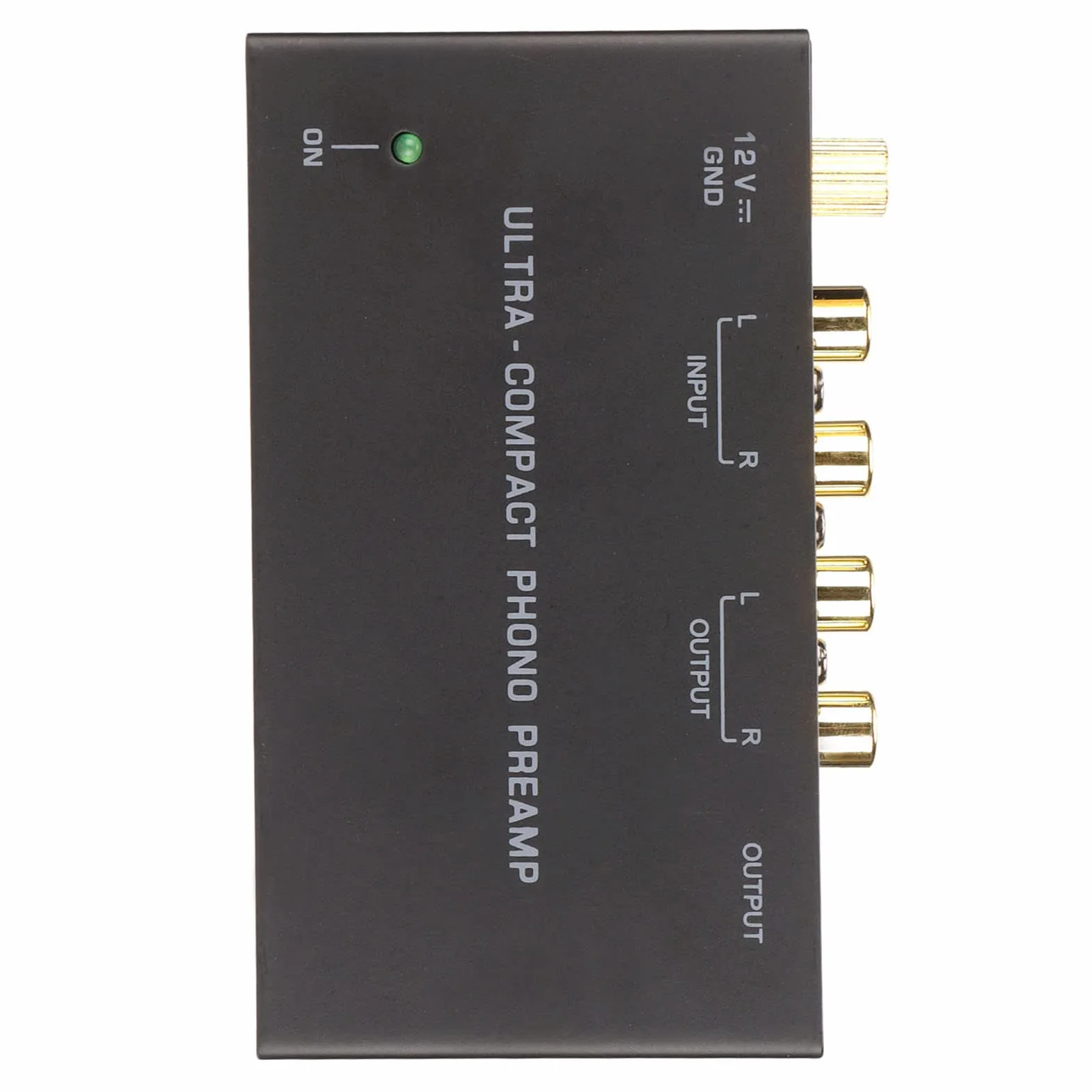 Preamplificador de Tocadiscos Phono con Adaptador de Corriente de 12 V CC y Ganancia Dual, Operación de bajo Ruido, Alta Sensibilidad para Tocadiscos, Plug and Play (Enchufe de